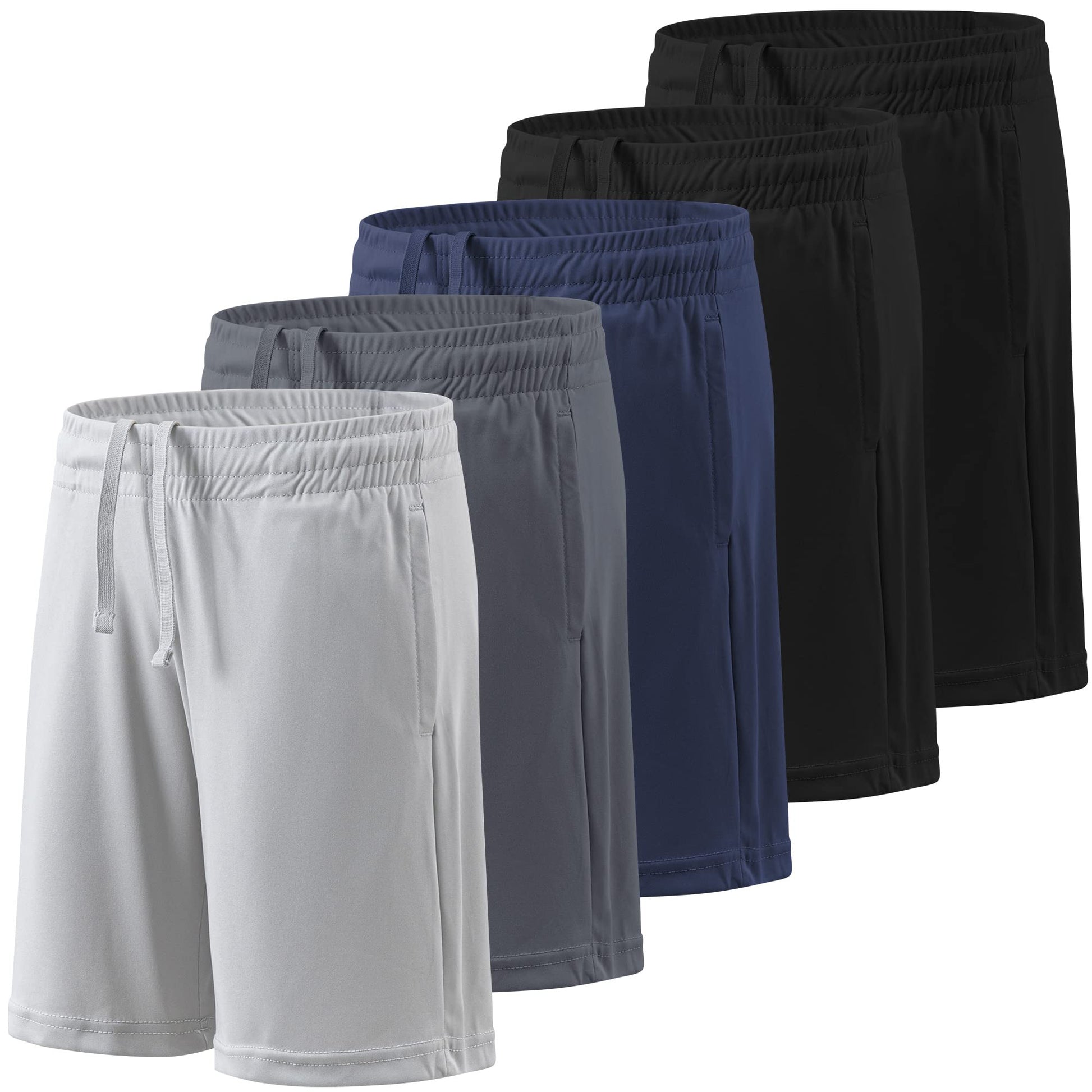 BALENNZ Boy's Athletic Shorts Kids Youth Quick Dry Active Performance Basketball Shorts with Pockets Elastic Waistband Large