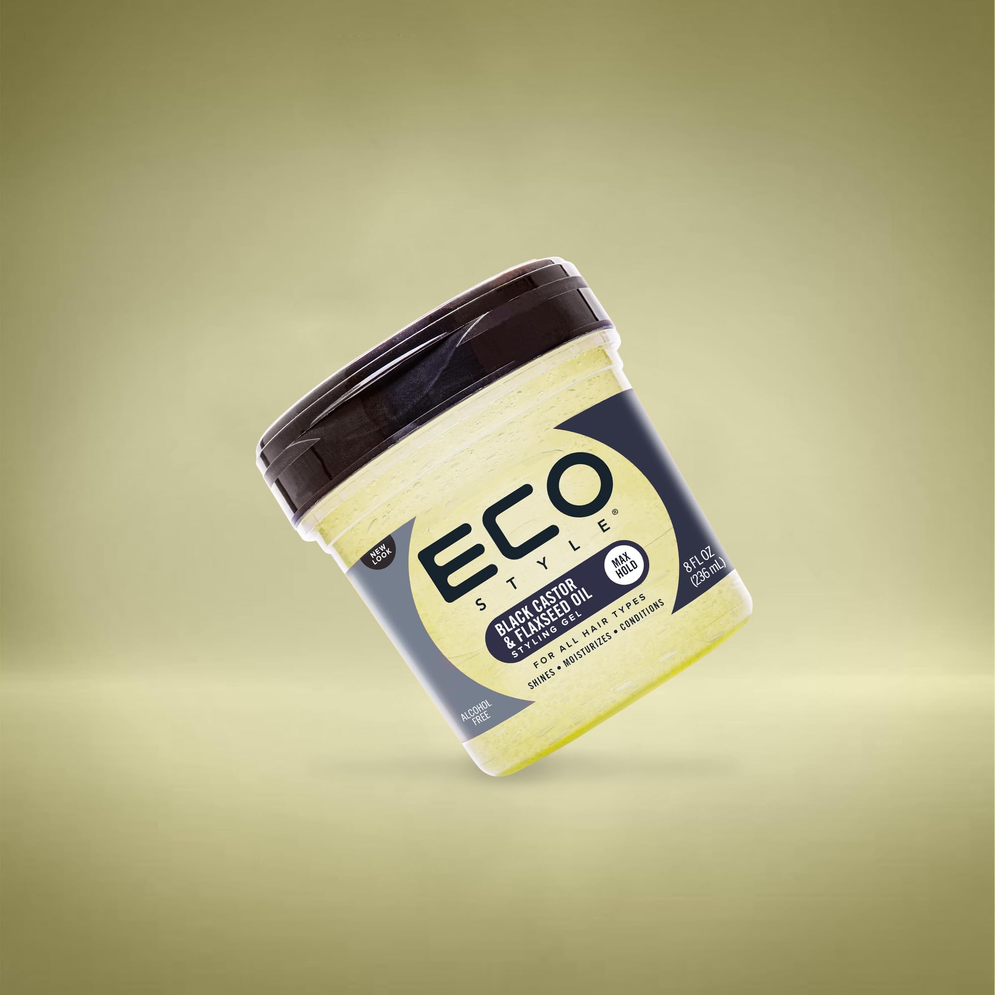 Eco Style Black Castor and Flaxseed Oil Styling Gel - Helps Nourish and Repair Damaged Hair - Promotes Healthy Scalp - Provides Superior and Weightless Hold - Delivers Long Lasting Shine - 8 oz