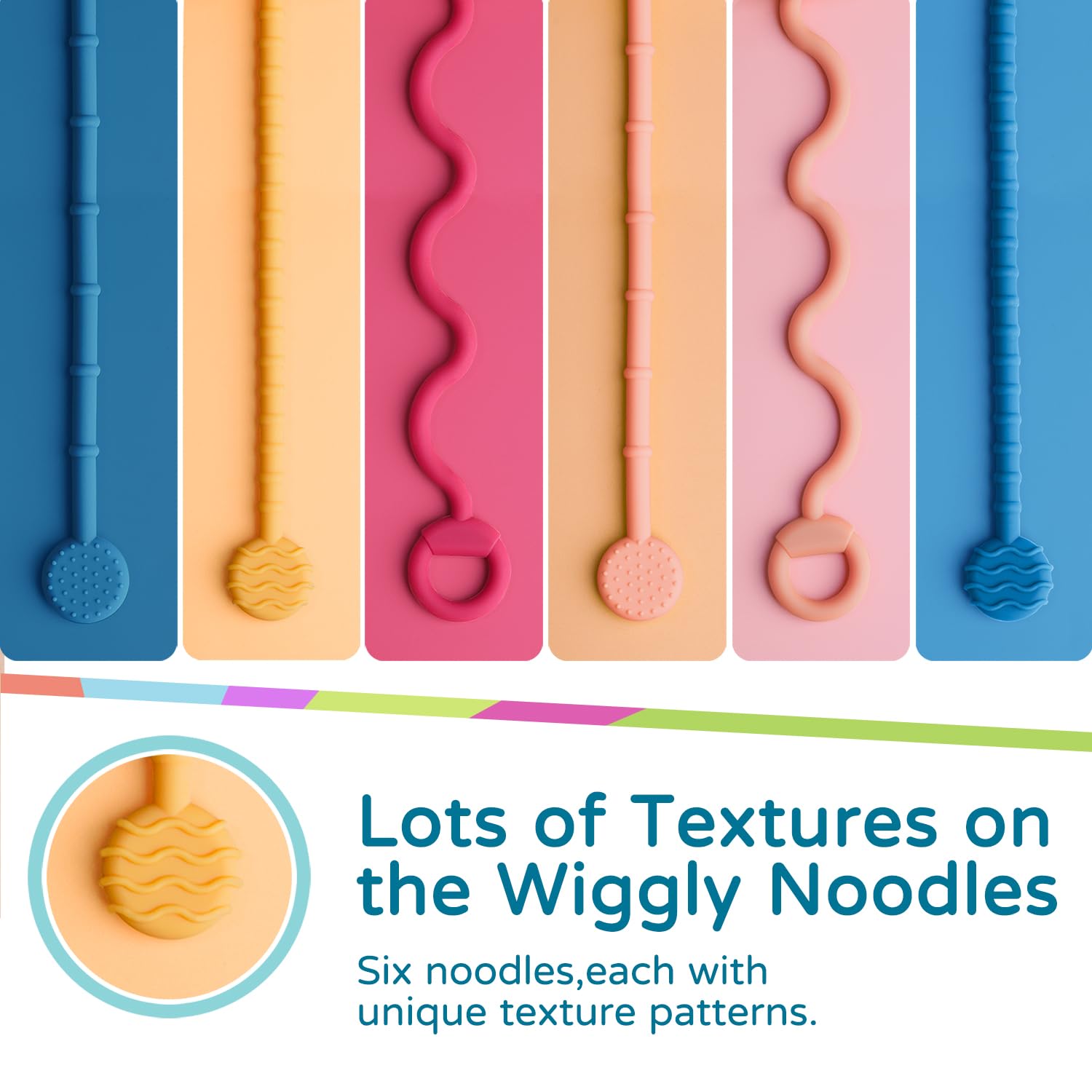 LiKee Montessori Toys for Baby 1+ Years Old, Sensory Development Toys for Toddlers 1-3, Silicone Pull String Travel Toy for 18+ Months, Gift for Baby Shower Infants Car Seat High Chair