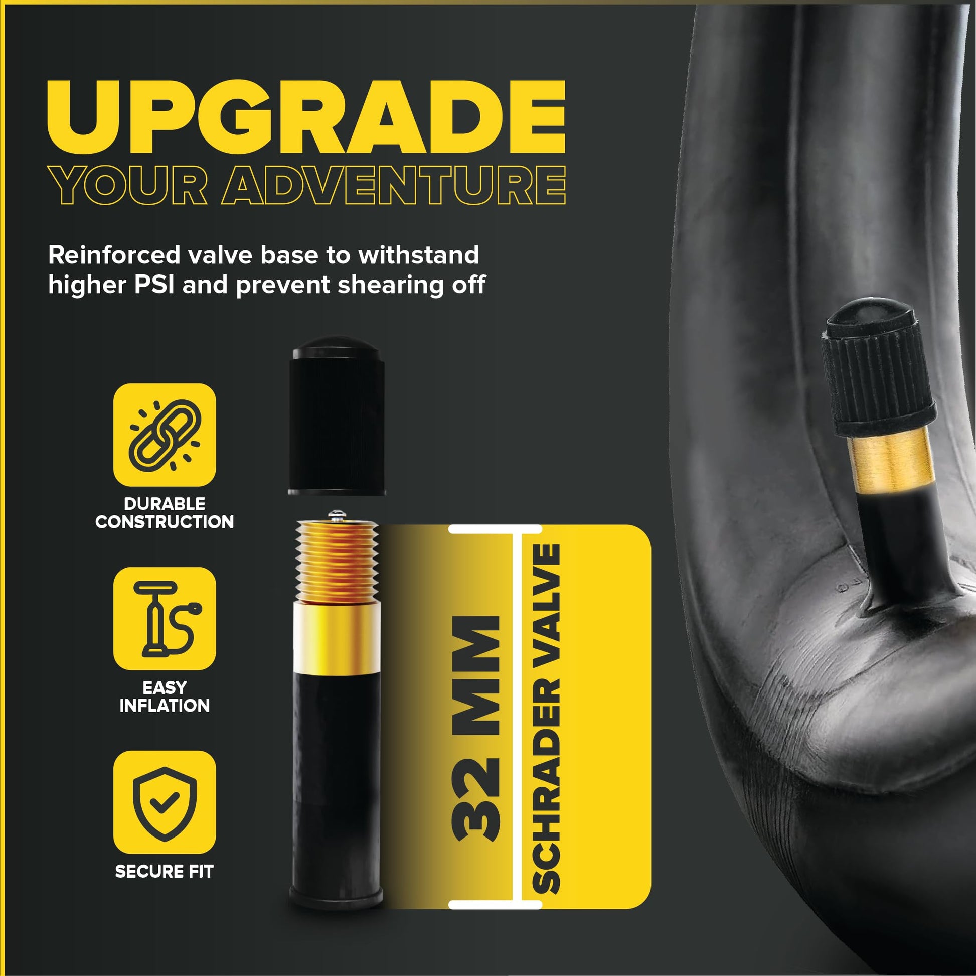 Ultraverse 20 x 4.0 Inner Tube Set with Schrader Valve - Ideal for Mountain Bikes & E-Bikes with 20-Inch Fat Tires - Durable & Reliable Performance- 2 Pack with Tyre Levers