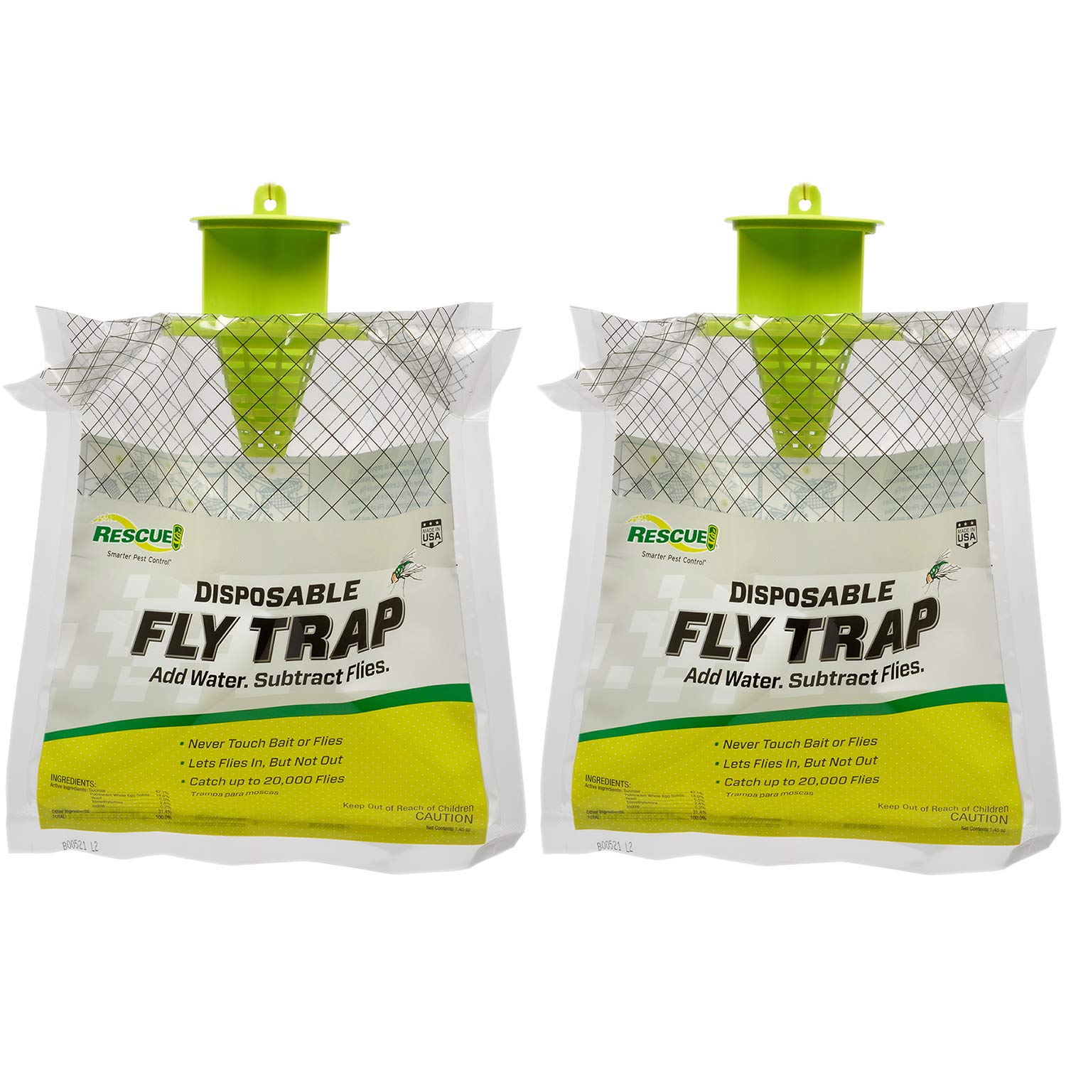 RESCUE! Outdoor Disposable Hanging Fly Trap - 2 Traps