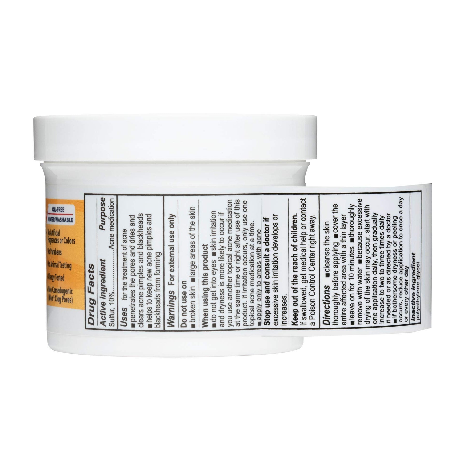 De La Cruz 10% Sulfur Ointment - Cystic Acne Treatment for Face and Body - Daily 10 Min Spot Treatment Mask - Safe and Effective Game Changing Hormonal Acne Treatment That Clears Up Pimples - 2.6 oz