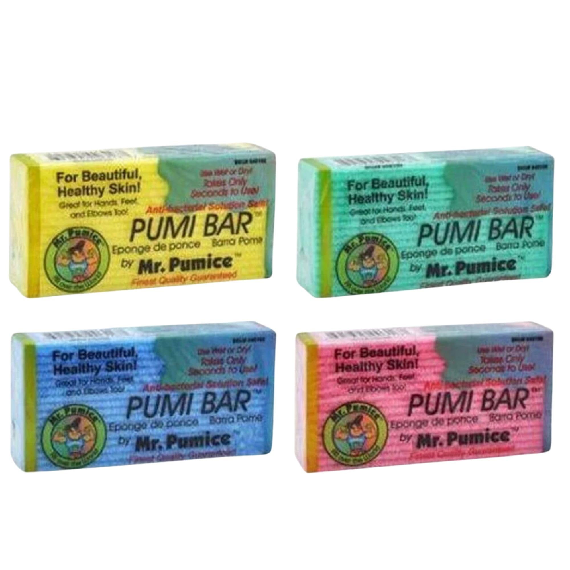 مزيل الكالو من مستر بوميس PUMI: حجر باديكير ومقشر للقدم/الكعب - حبيبات متوسطة (ألوان متنوعة) عبوة من 4 قطع