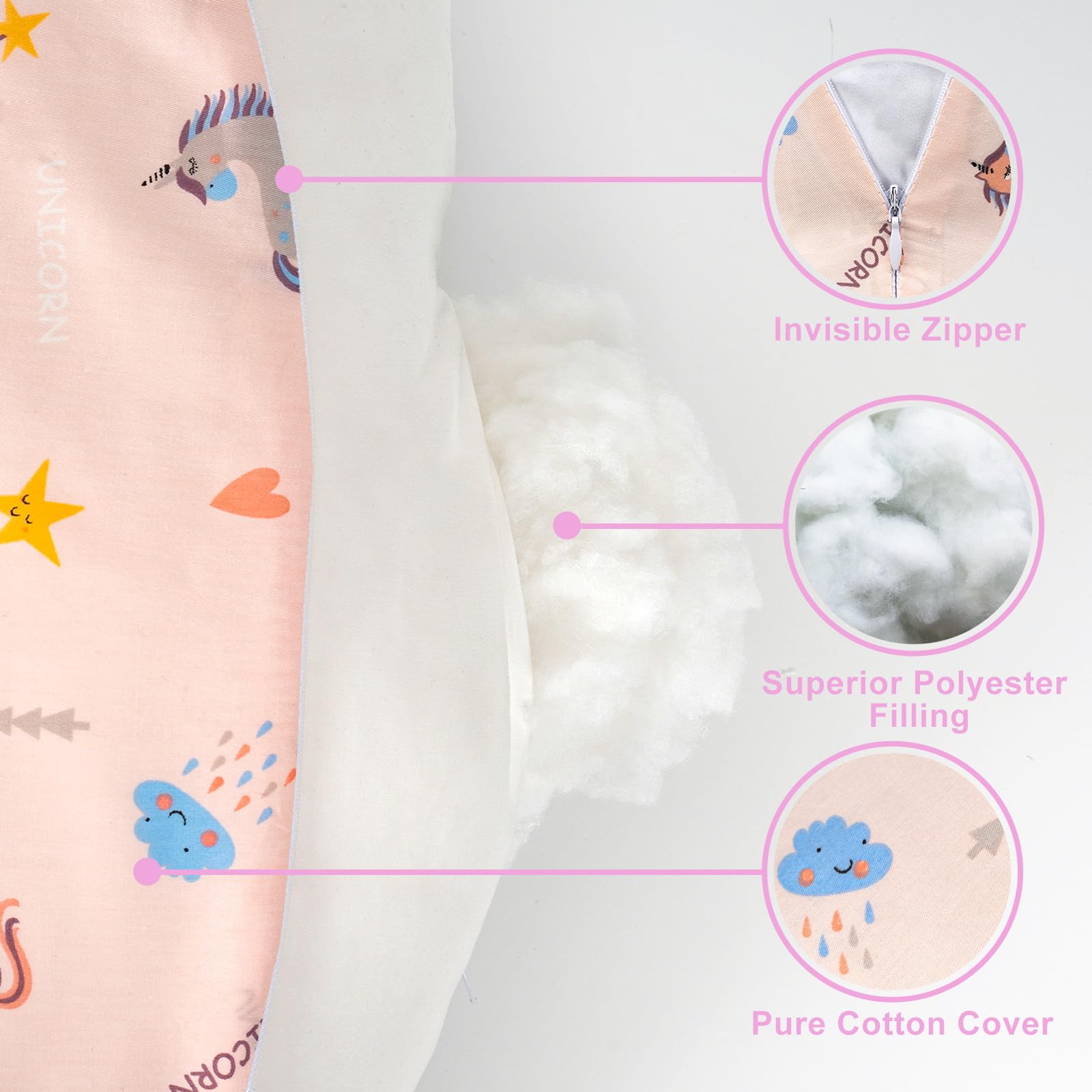 AMASKY Nursing Pillow, Breastfeeding Pillows, with Removable Pillow Cover, Ergonomic Nursing Essentials for Bottle Feeding, Machine Washable, Pink