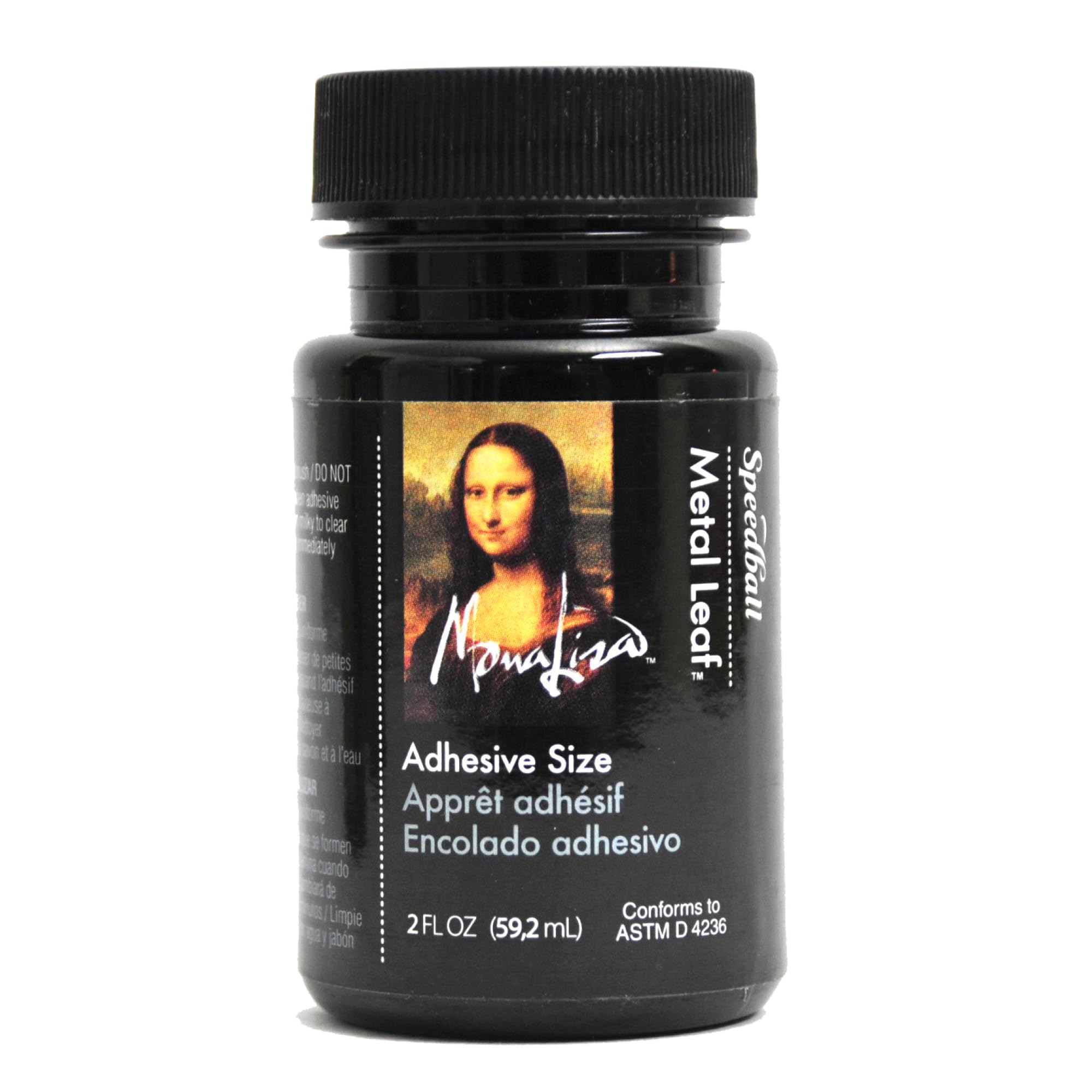 Mona Lisa Metal Leaf Adhesive Made in USA - 2 oz Size for Gold Silver Copper Gilding - Water Based Craft Glue