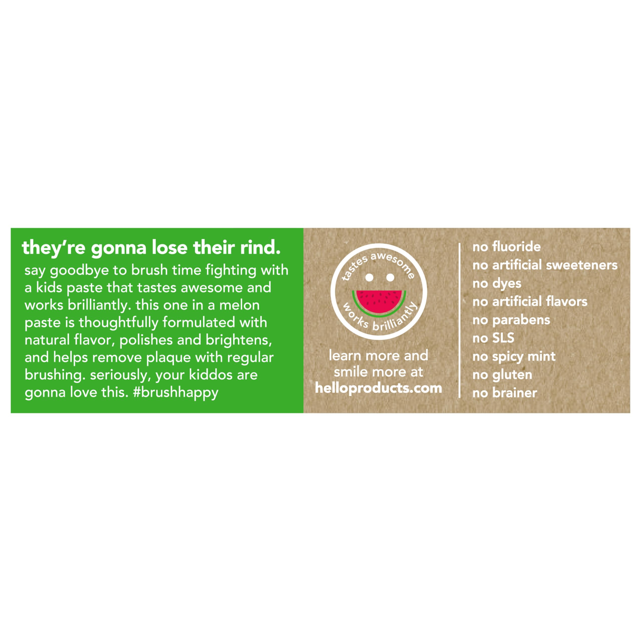 hello Fresh Watermelon Fluoride Free Kids Toothpaste, 4.2 Oz Tube