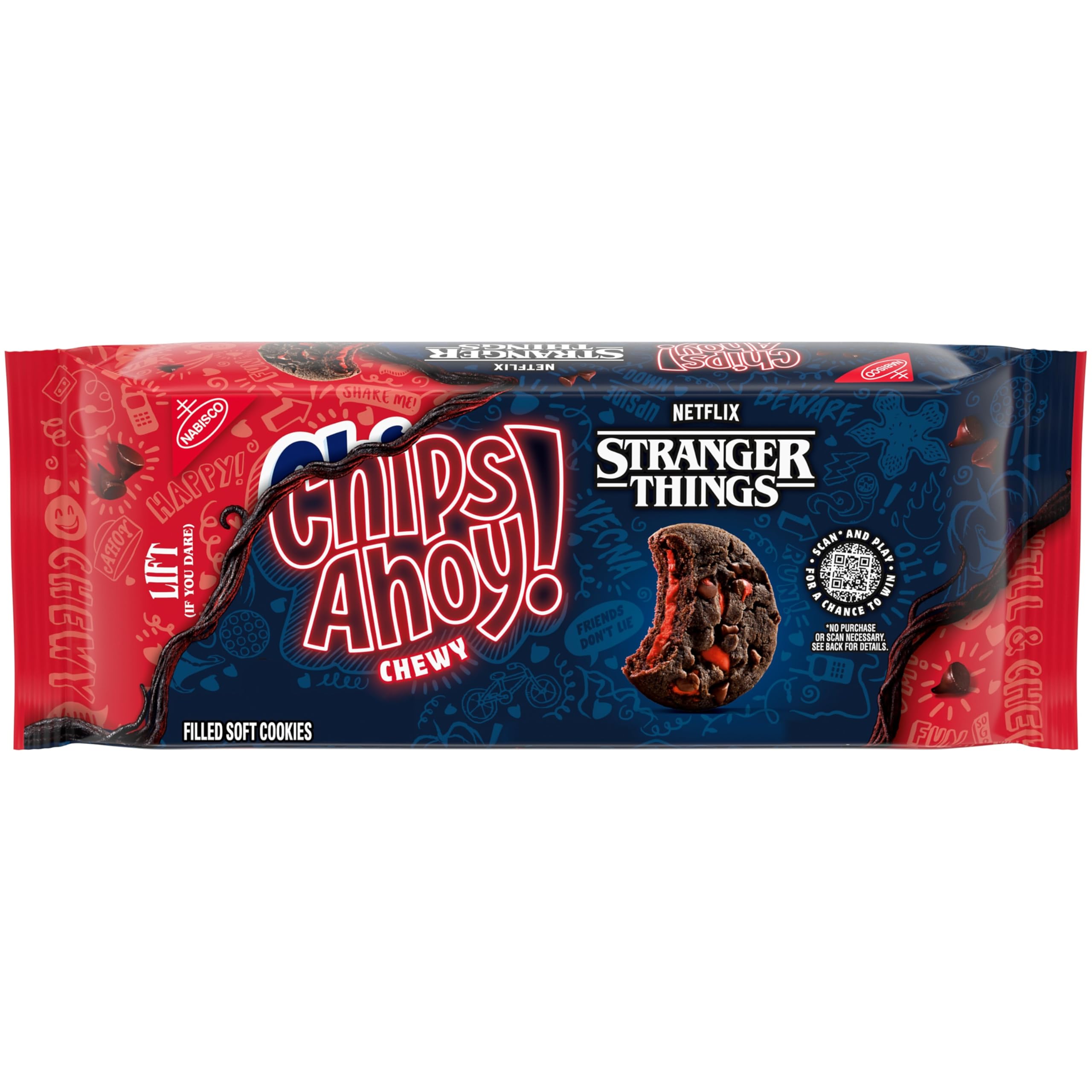 CHIPS AHOY! كوكيز طرية بنكهة الشوكولاتة والفراولة اللينة المحشوة من سترينجر ثينغز، إصدار محدود، 9.9 أونصة