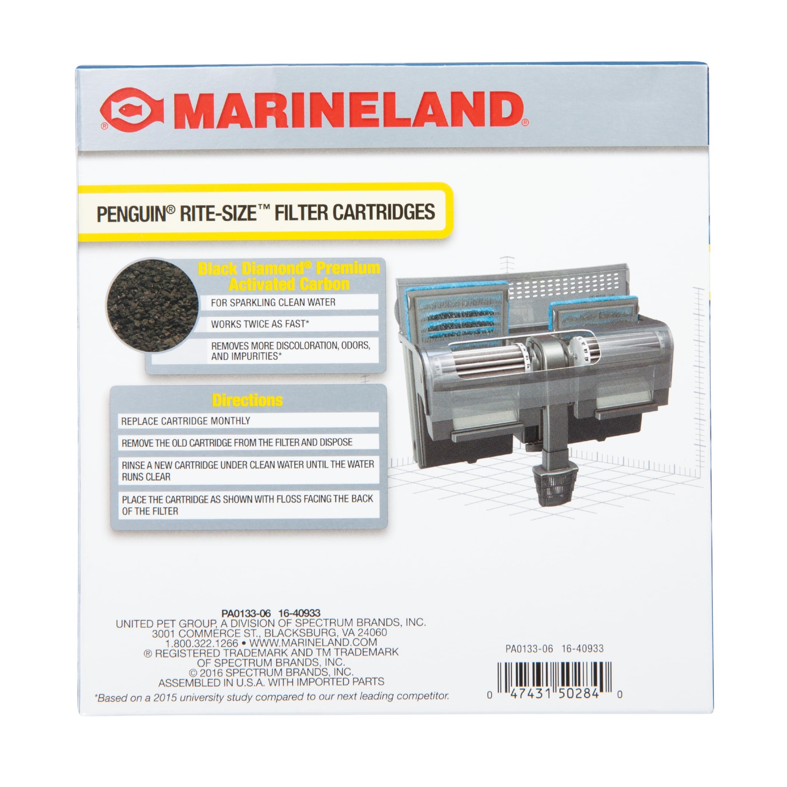 Marineland Penguin Bio-Wheel Replacement Power Filter Cartridges, For Aquarium Filtration, Rite-Size C, 6 Count