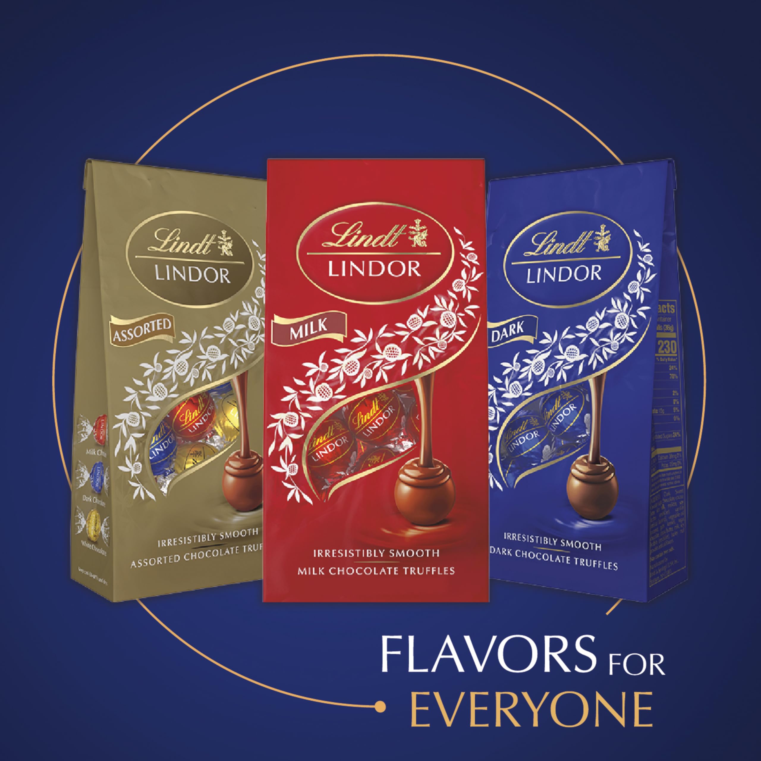 Lindt LINDOR Dark Chocolate Candy Truffles, Dark Chocolate with Smooth, Melting Truffle Center, 25.4 oz., 60 Count