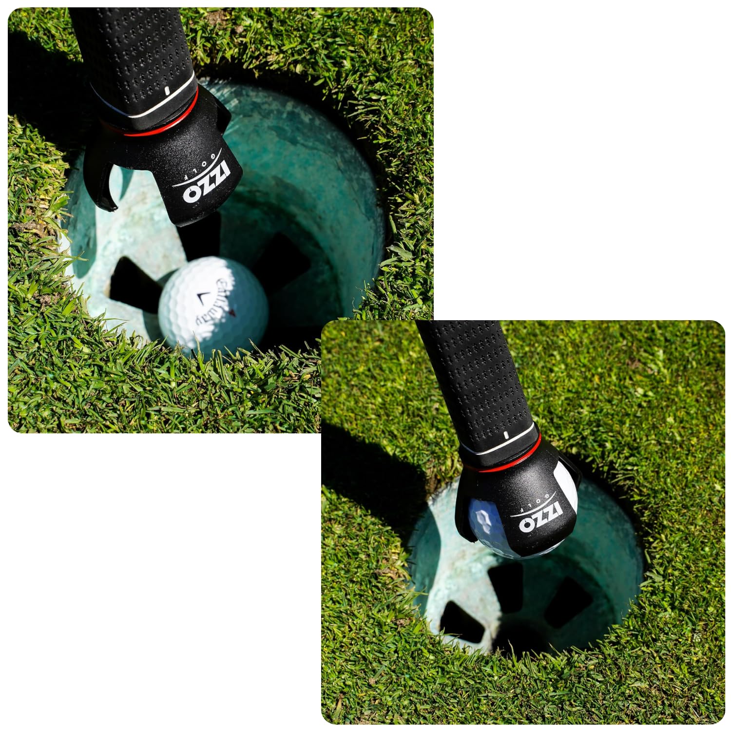 IZZO Golf Ball Grabber For End Of Putter, Screw-In 3-Prong Golf Ball Retriever For Putter