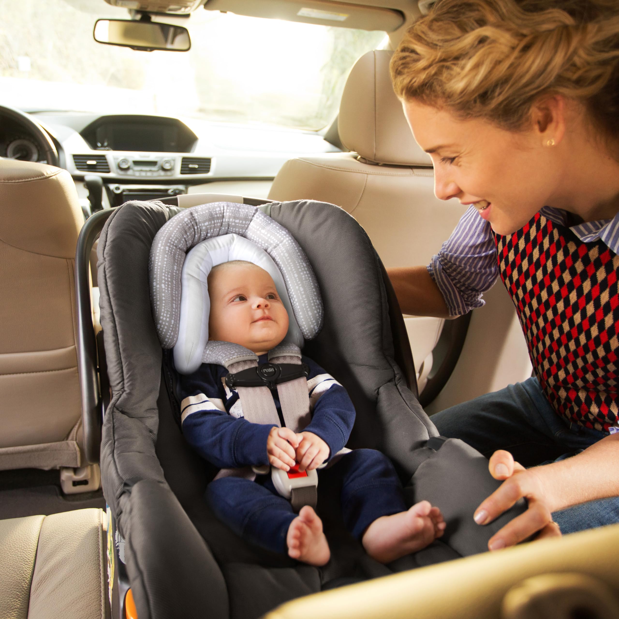 Munchkin XtraGuard Head Support & Strap Cover for Baby Car Seats with Silver-Ion Technology, Dots