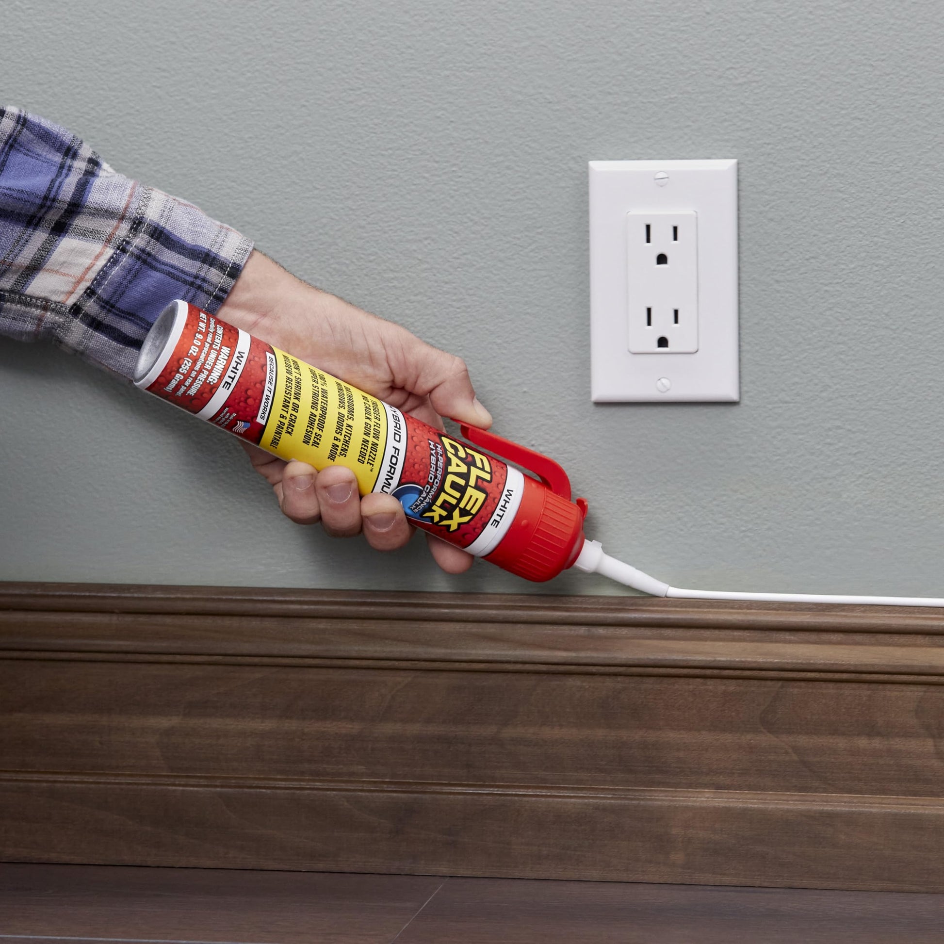 Flex Caulk, Waterproof & Weatherproof Hybrid Polymer Sealant, Strong, Paintable, Indoor, Outdoor, Bath, Shower, Sink, Window, Baseboards, Door, RV, Roof, Wood, Auto & Marine, Clear, 6.6 oz, 1-Pack