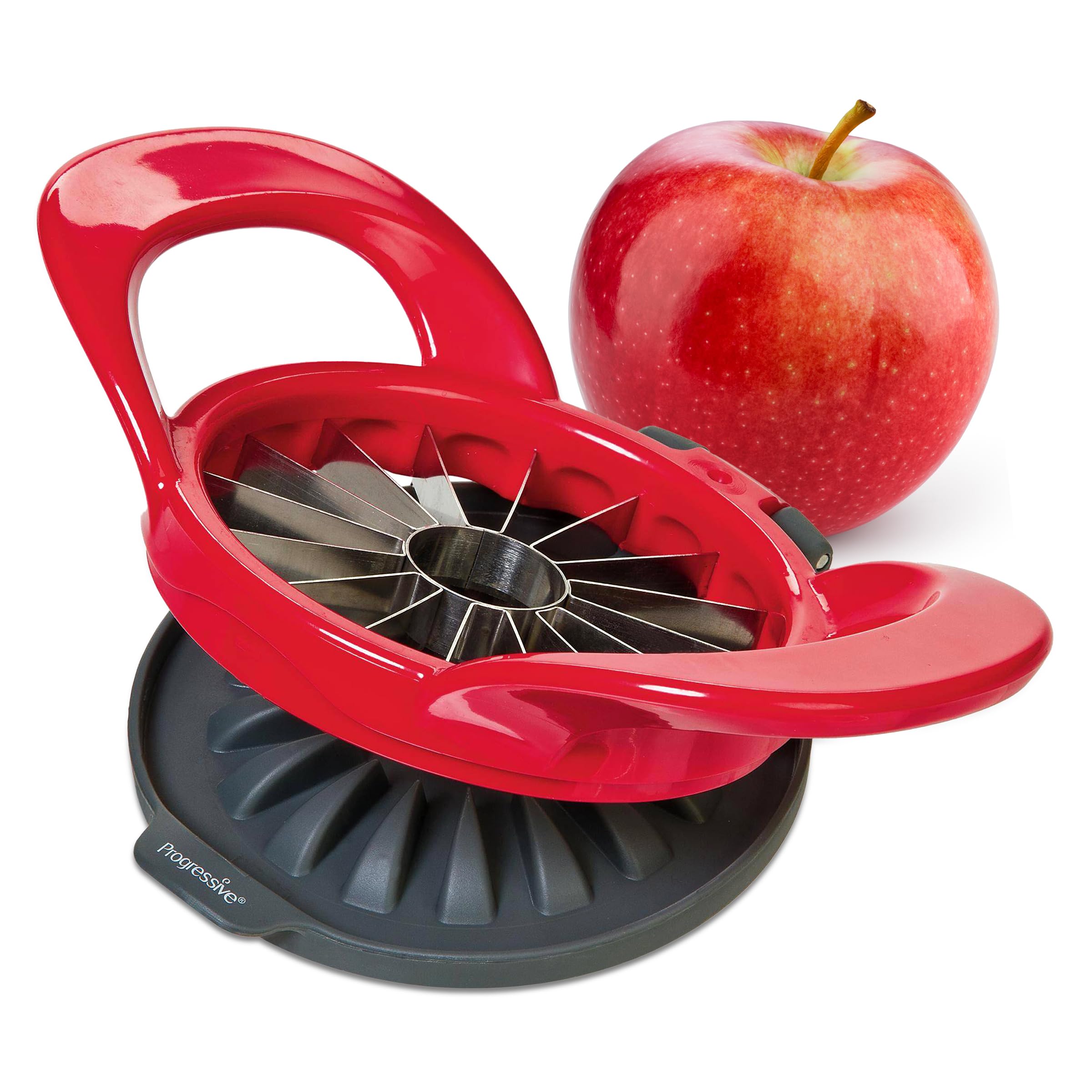 PrepWorks Dishwasher Safe Apple Slicer and Corer - 16-Slice Thin Apple Cutter with Safety Cover