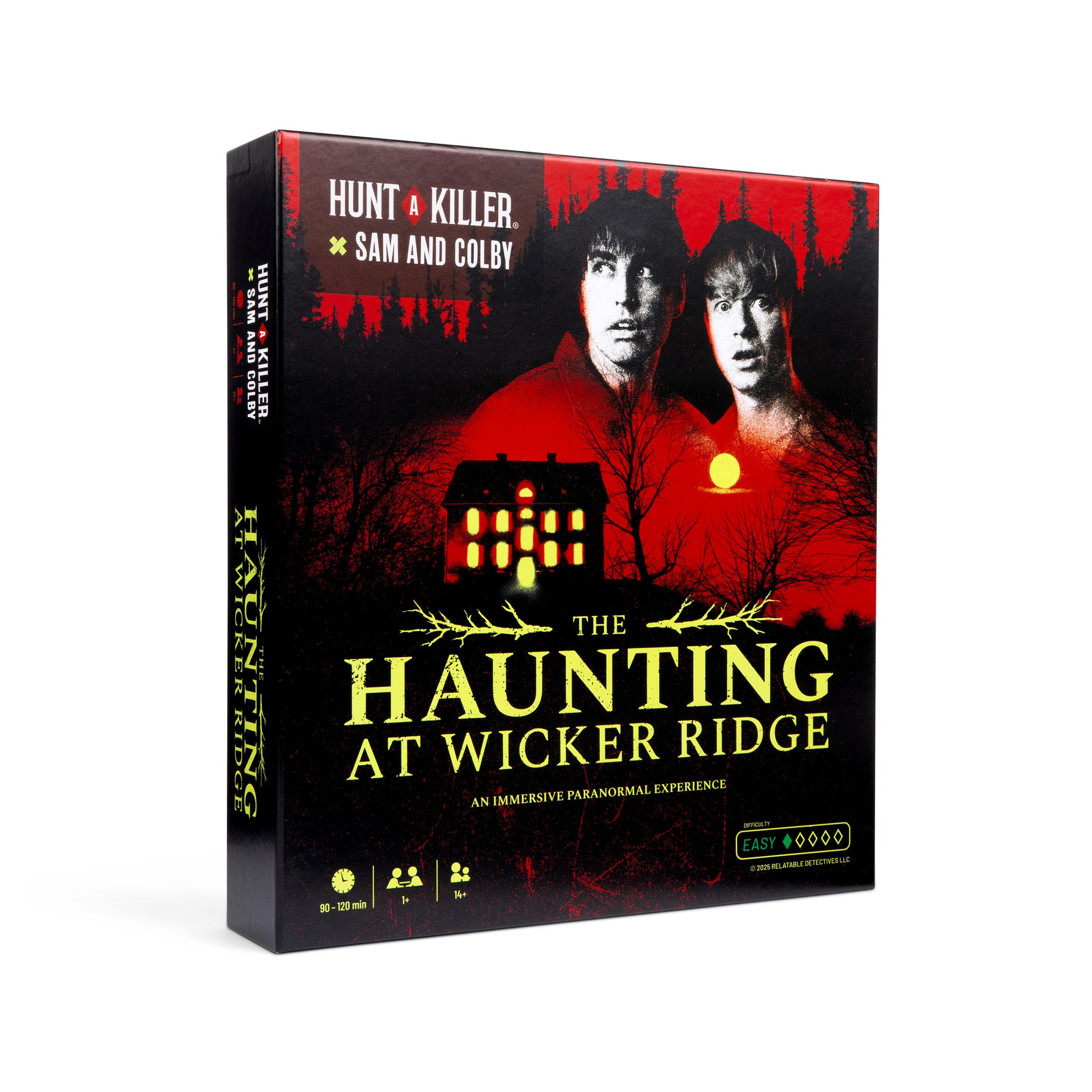 Hunt A Killer x Sam and Colby: The Haunting at Wicker Ridge - لعبة غموض خارق للطبيعة غامرة، وقت اللعب 90-120 دقيقة، لعمر 14 سنة فأكثر، مثالية لمحبي صيد الأشباح والتشويق الخارق للطبيعة