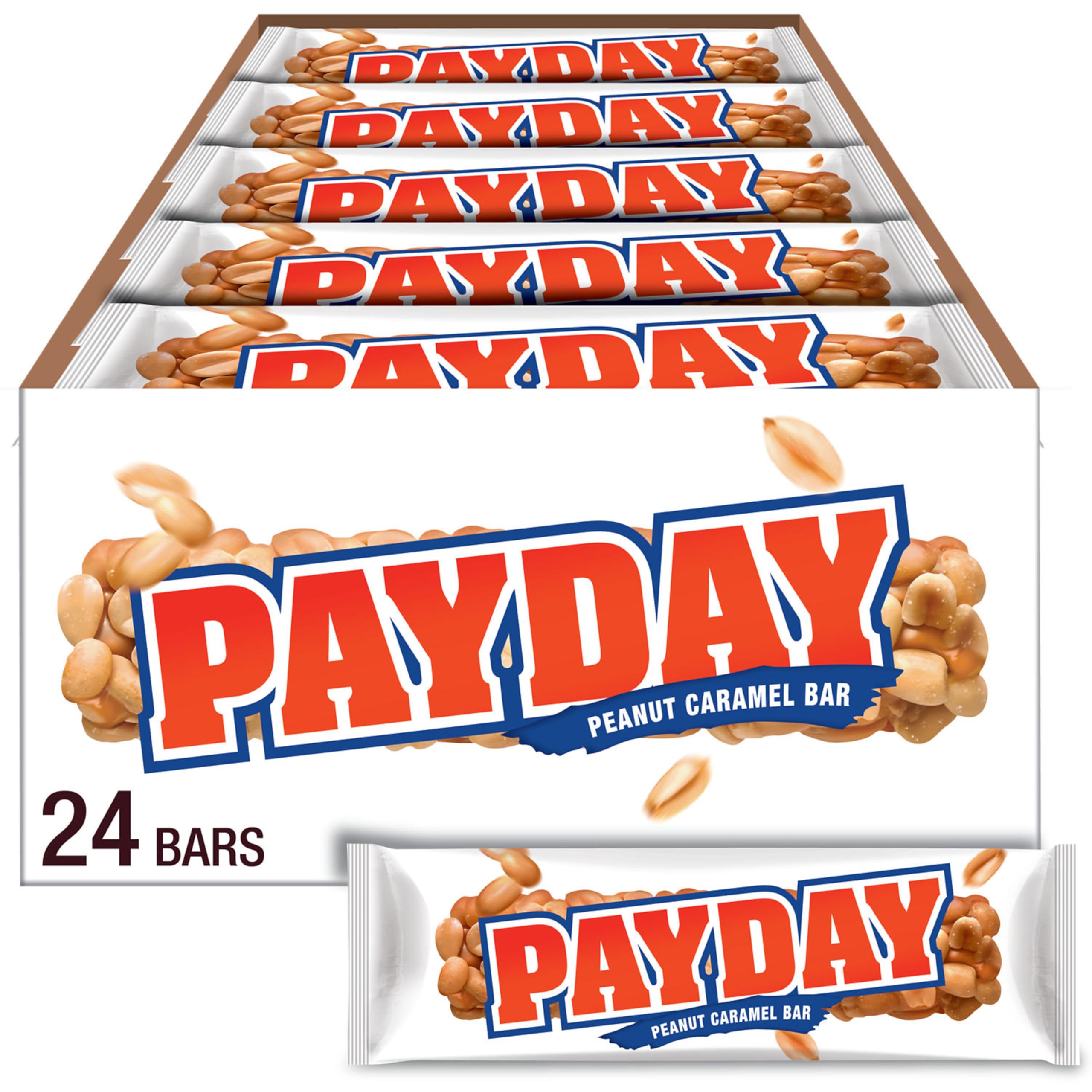 قوالب حلوى الكراميل بالفول السوداني PAYDAY، 1.85 أونصة (24 قطعة)