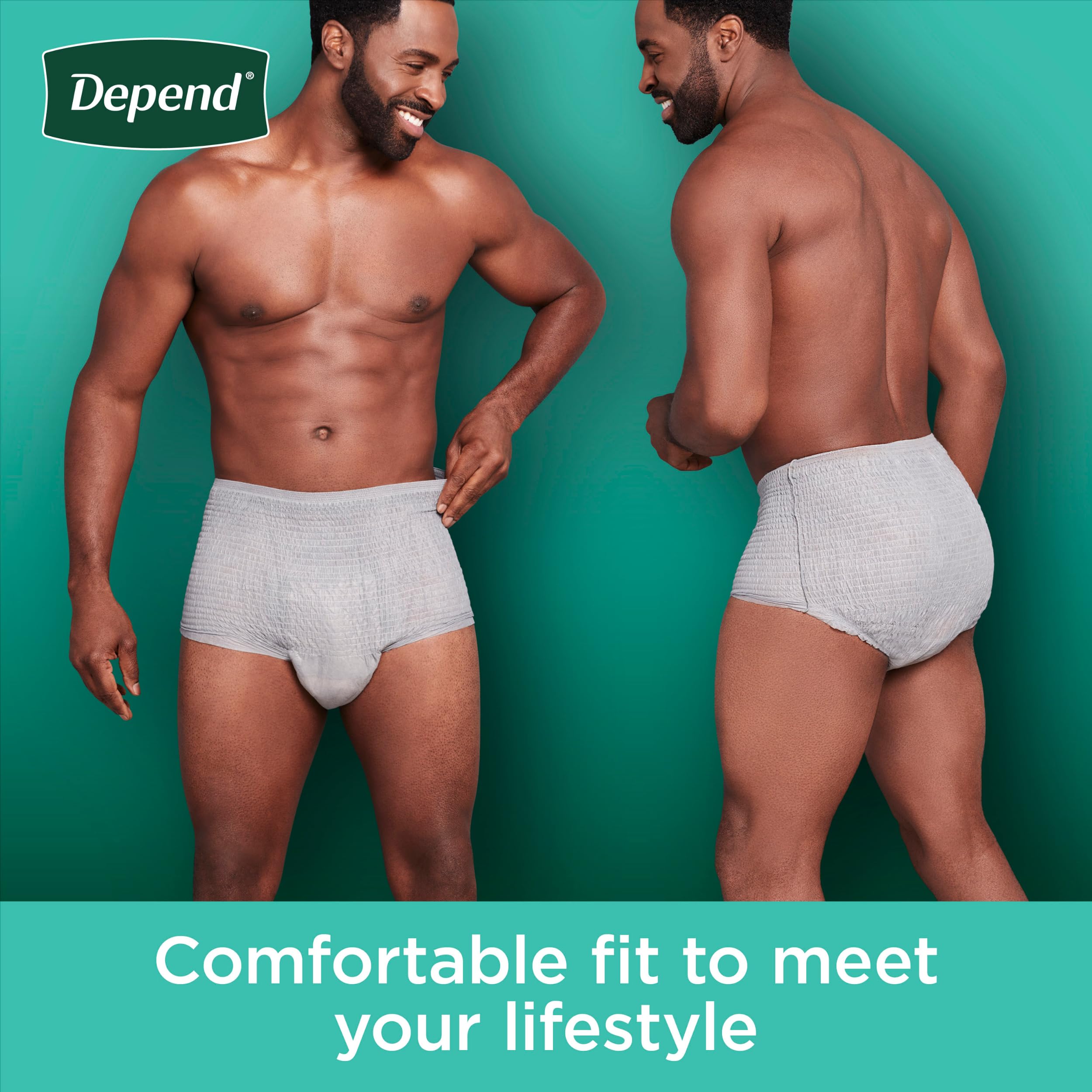 Depend Fresh Protection Adult Incontinence Underwear for Men, Disposable, Maximum, Small/Medium, Grey, 32 Count, Packaging May Vary