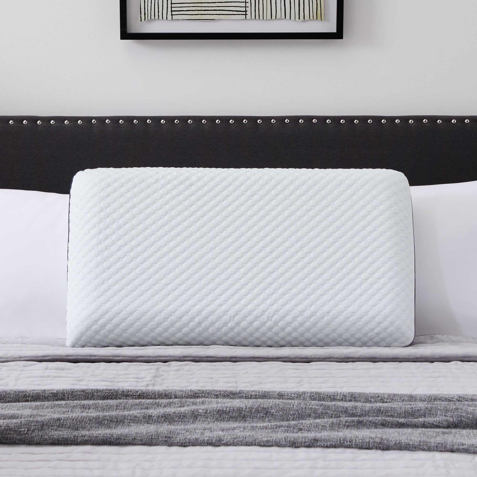 WEEKENDER Standard Gel Memory Foam Pillow Size-1-Pack-Medium Plush Feel-Neck and Shoulder Support-Side, Stomach, and Back Sleepers-Home, Hotel, & Hospital Essentials-CertiPur Certified, White
