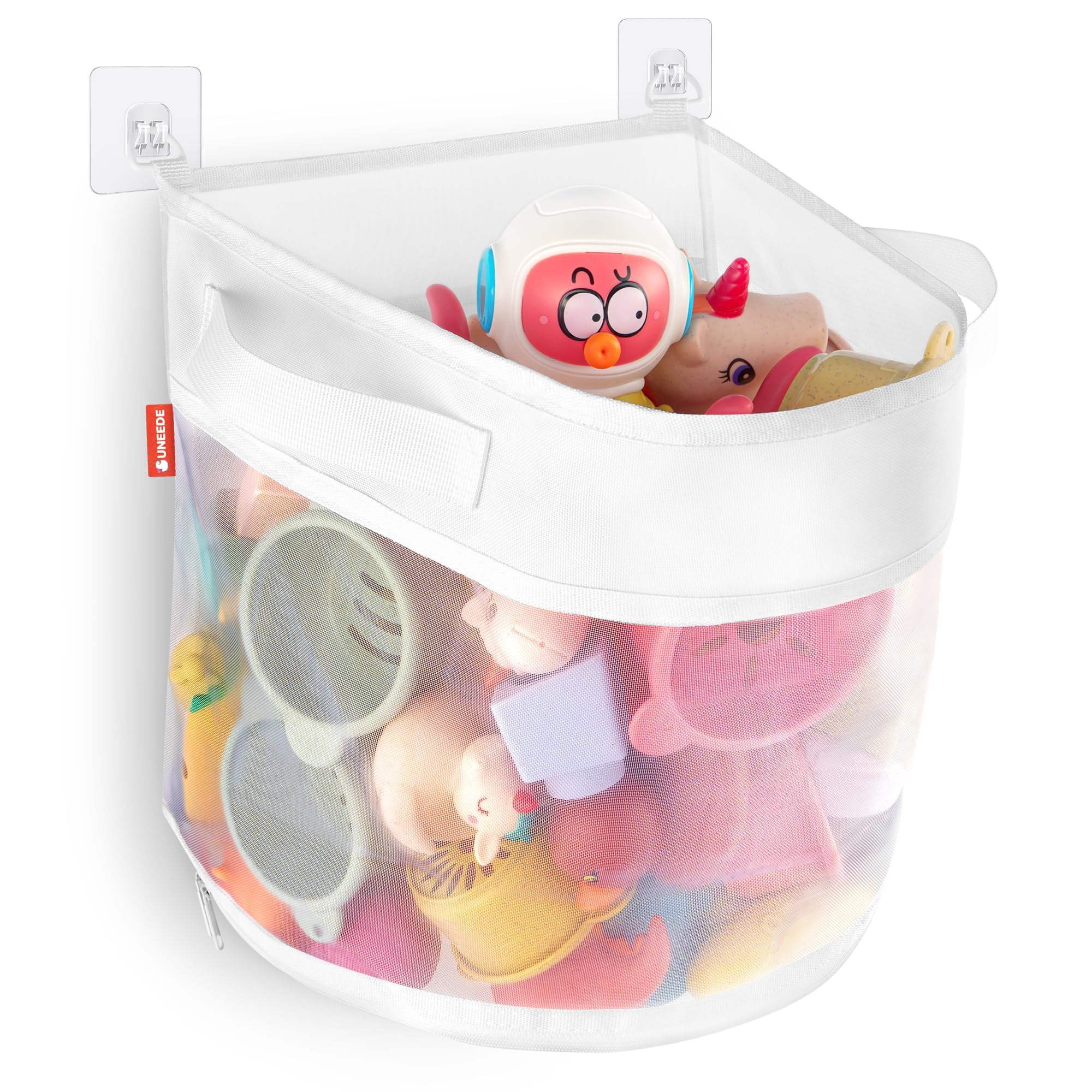 UNEEDE Bath Toy Organizer,4 Gallons Bathtub Toy Storage Organizer,Quick Access Bath Toy Holder for Bathtub,Baby Organizere,Quick Dry Baby for Tub,Mesh Shower Caddy