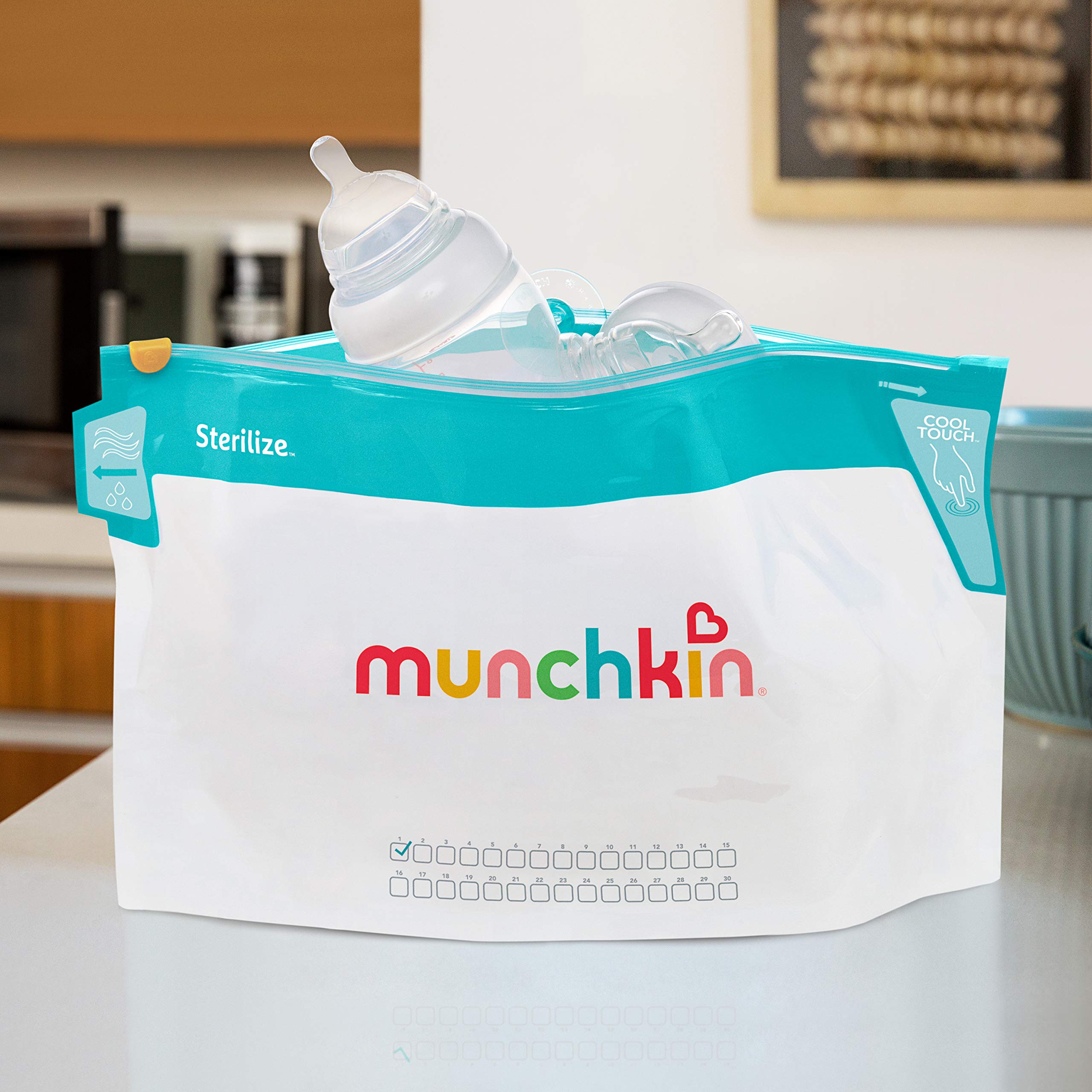 Munchkin® Sterilize™ Microwave Bottle Steam Sterilizer Bags, 30 Uses per Bag, 6 Pack