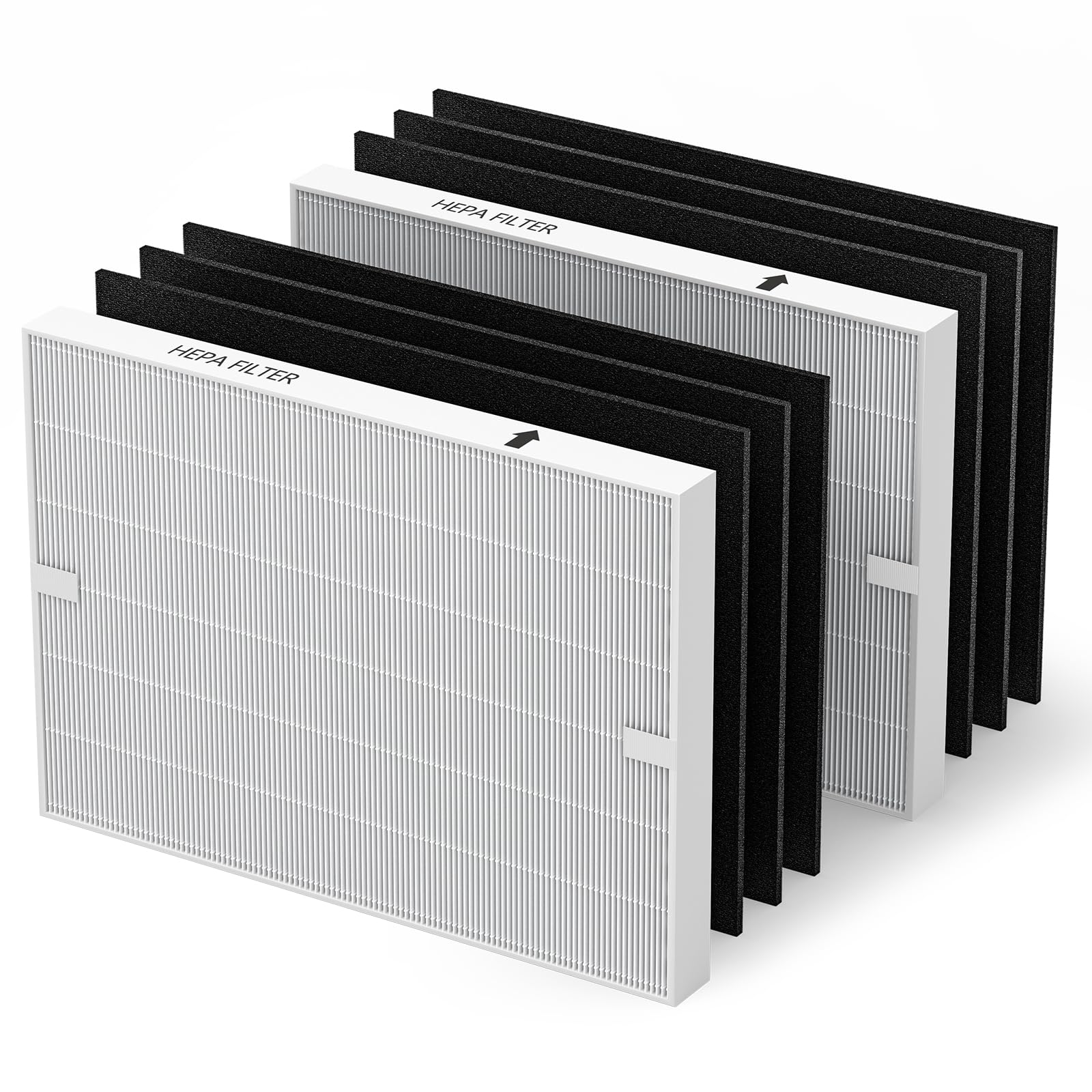 AP-1512HH Air Purifier Replacement Filter Set for Coway Airmega AP-1512HH and and Airmega 200M air Purifier, 2 HEPA and 6 Carbon Filters, Compared to Part #3304899