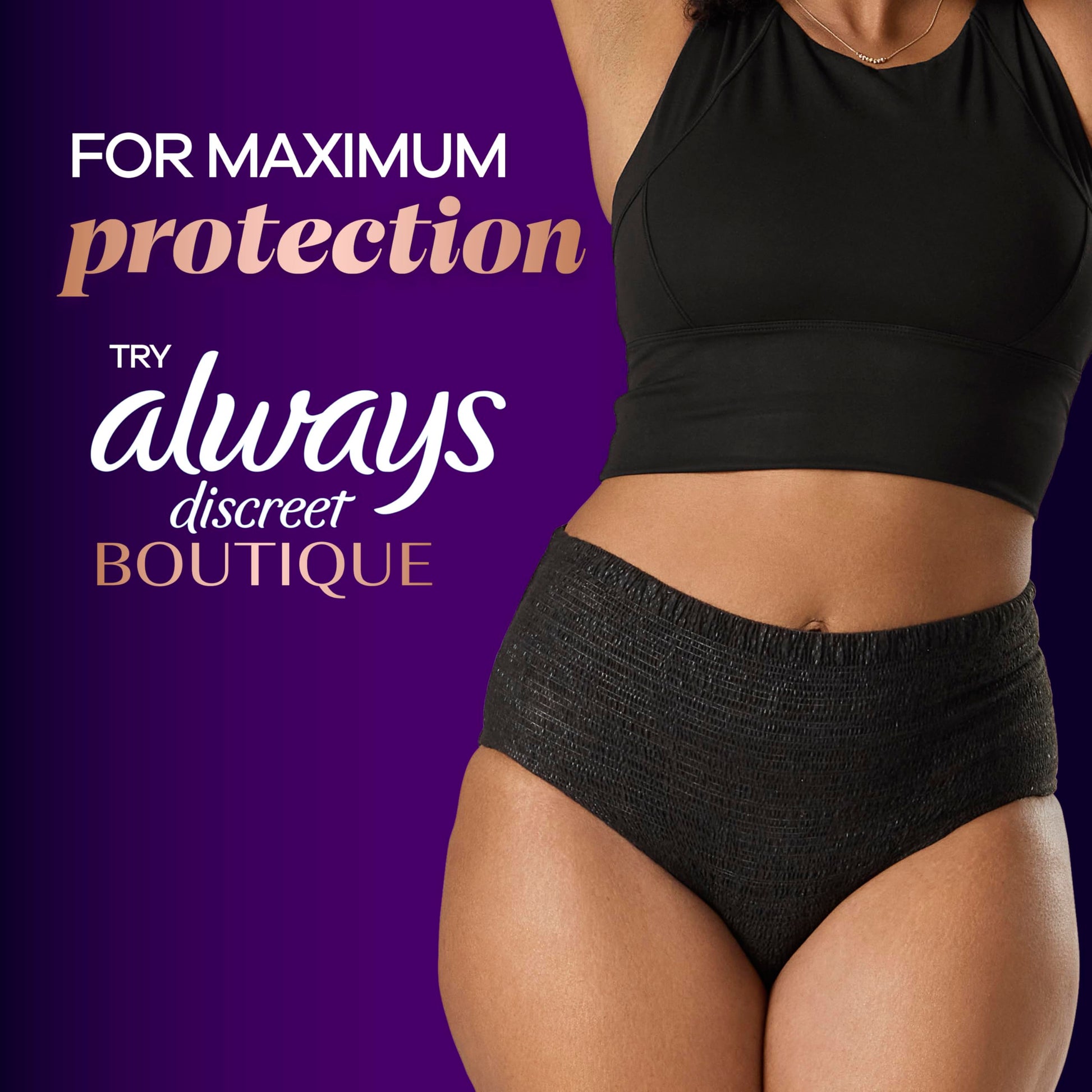 Always Discreet Adult Incontinence Pads for Women, Heavy Absorbency, Long Length, Postpartum Pads, 39 Count
