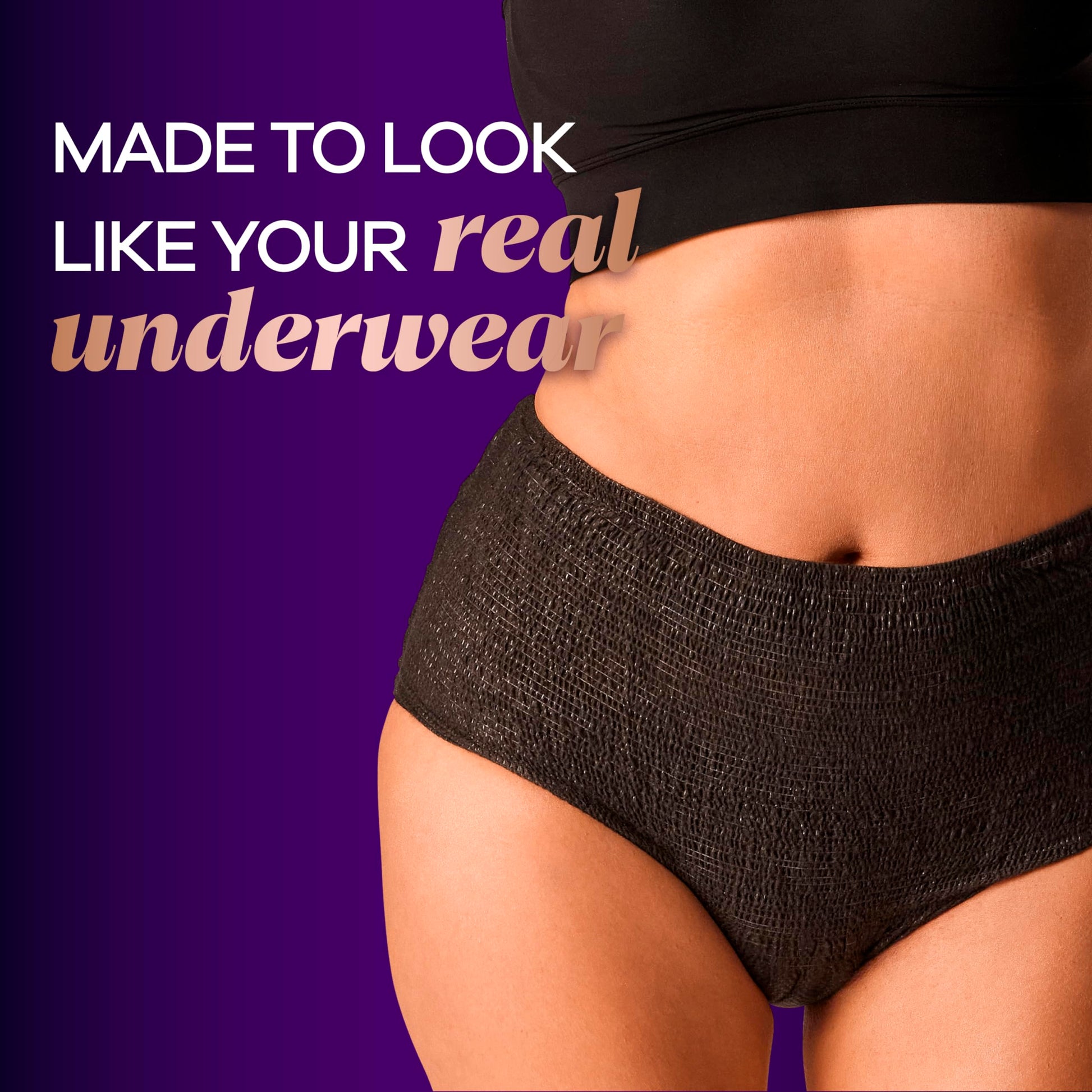 Always Discreet Boutique Incontinence and Postpartum Underwear for Women, Maximum Protection, Small/Medium, Black, 20 Count