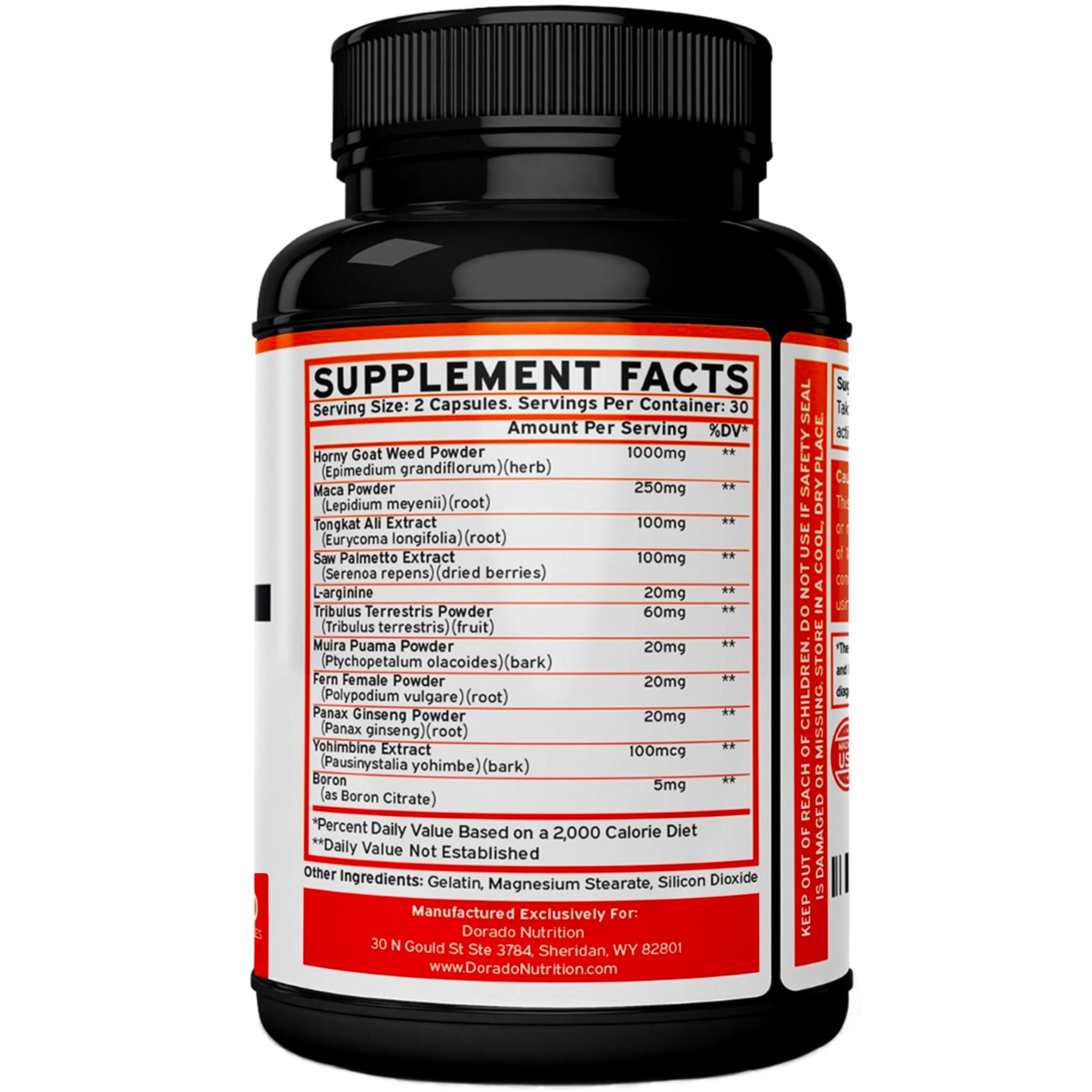 Horny Goat Weed For Men and Women - [Maximum Strength 1590mg] - Maca, Ginseng, L-Arginine, Tribulus - Premium Hornygoatweed - Icariin Epimedium - 3rd Party Tested - USA Made - 60 Count