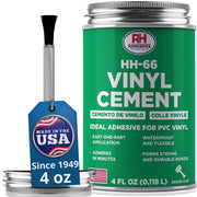 HH-66 Vinyl Cement, 4 oz. can - Vinyl Adhesive, Cement Glue, Repair Glue, Inflatables, Pool Liner, Tarps, Tents, Awnings, Mats, Covers, Waterproof, High Strength, Long Lasting, RH Adhesives