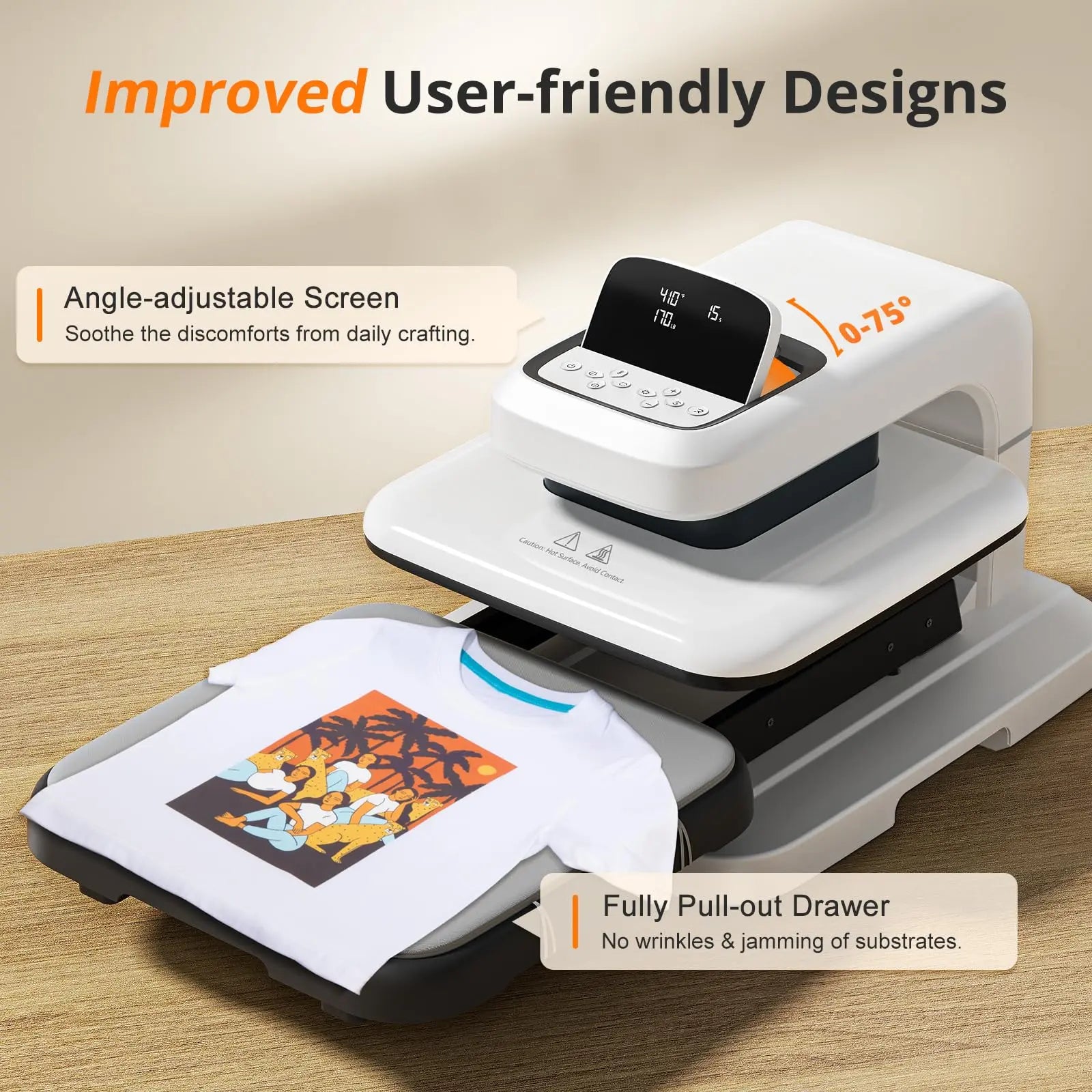 HTVRONT Auto Heat Press 2 - Heat Press Machine for T Shirts with Adjustable Pressure & Higher Heating Height, Heats Up Fast & Evenly Heat Press 15x15 for HTV, Sublimation, Heat Transfer Projects