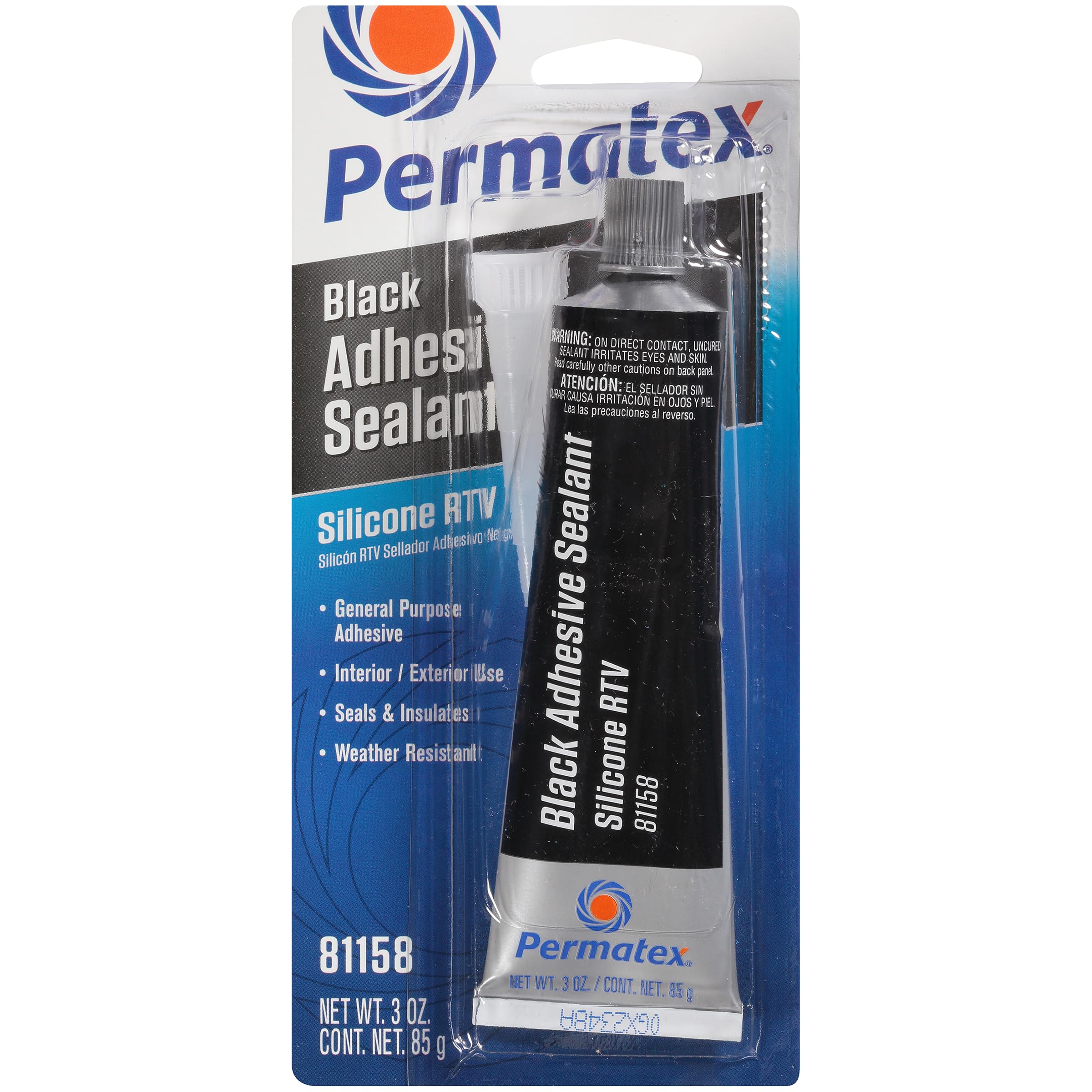 مادة لاصقة ومانعة للتسرب سيليكون أسود Permatex 81158، أنبوب 3 أوقية، عبوة من 1