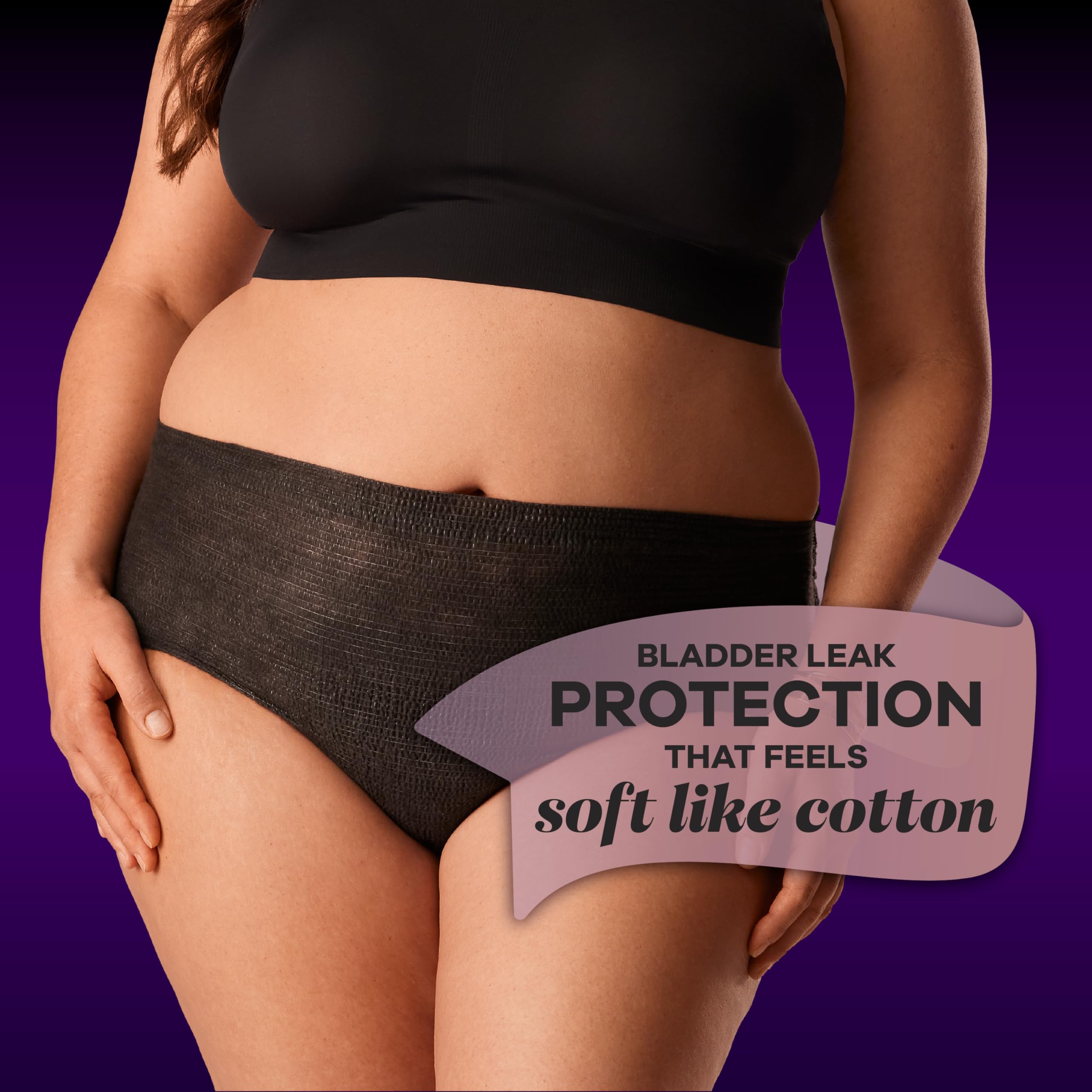 Always Discreet Boutique Incontinence and Postpartum Underwear for Women, Maximum Protection, Small/Medium, Black, 20 Count