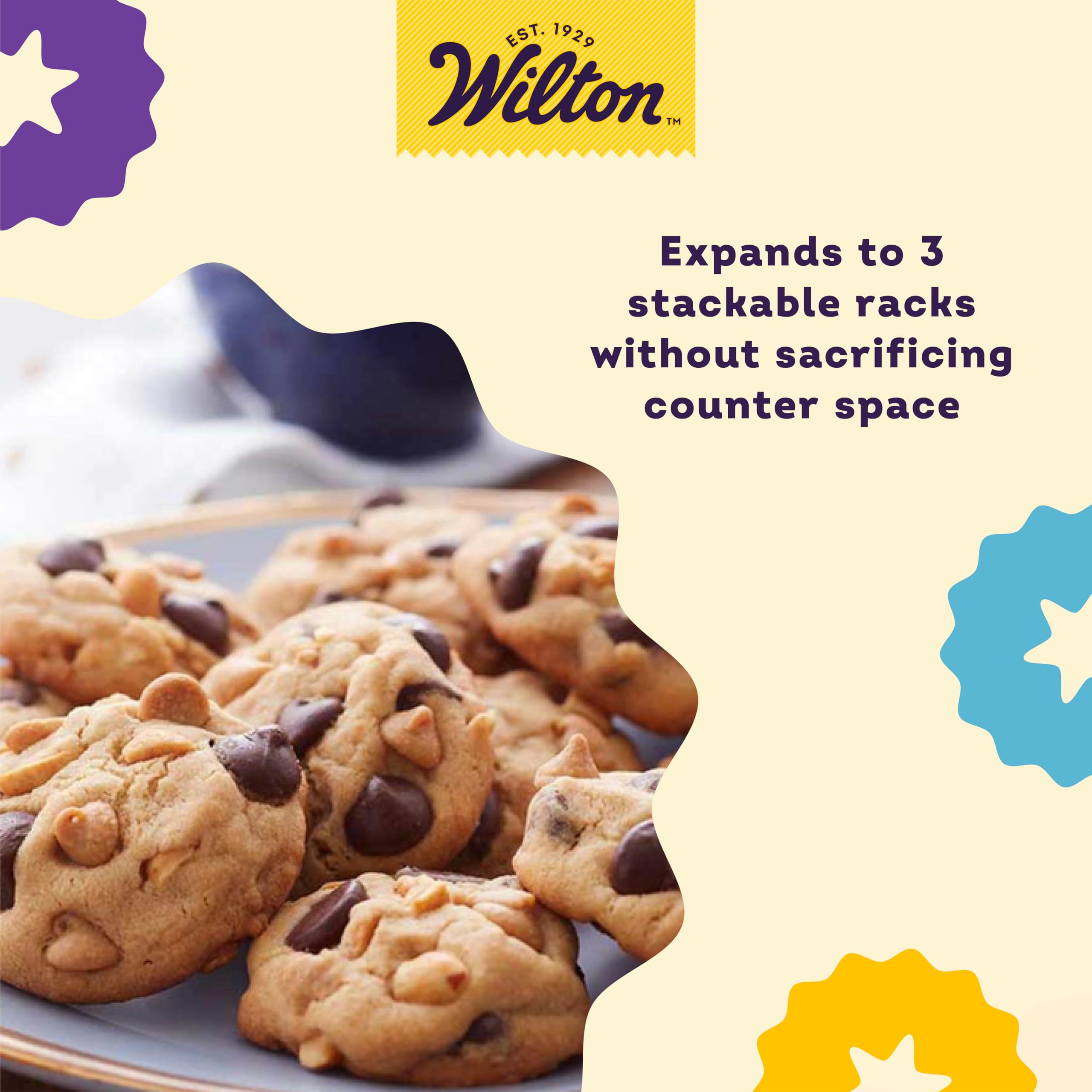 Wilton Excelle Elite 3-Tier Cooling Rack for Cookies, Cake and More - Cool Batches of Cookies, Cake Layers or Finger Foods, Black