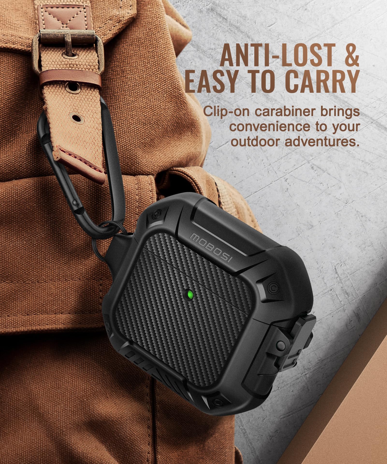 MOBOSI for AirPods 4 Case with Cleaner Kit, Compatible with AirPods 4th Generation Case Cover (2024) with Secure Lock & Keychain, Powerful Drop Protection, Shockproof Protective Hard Shell, Black