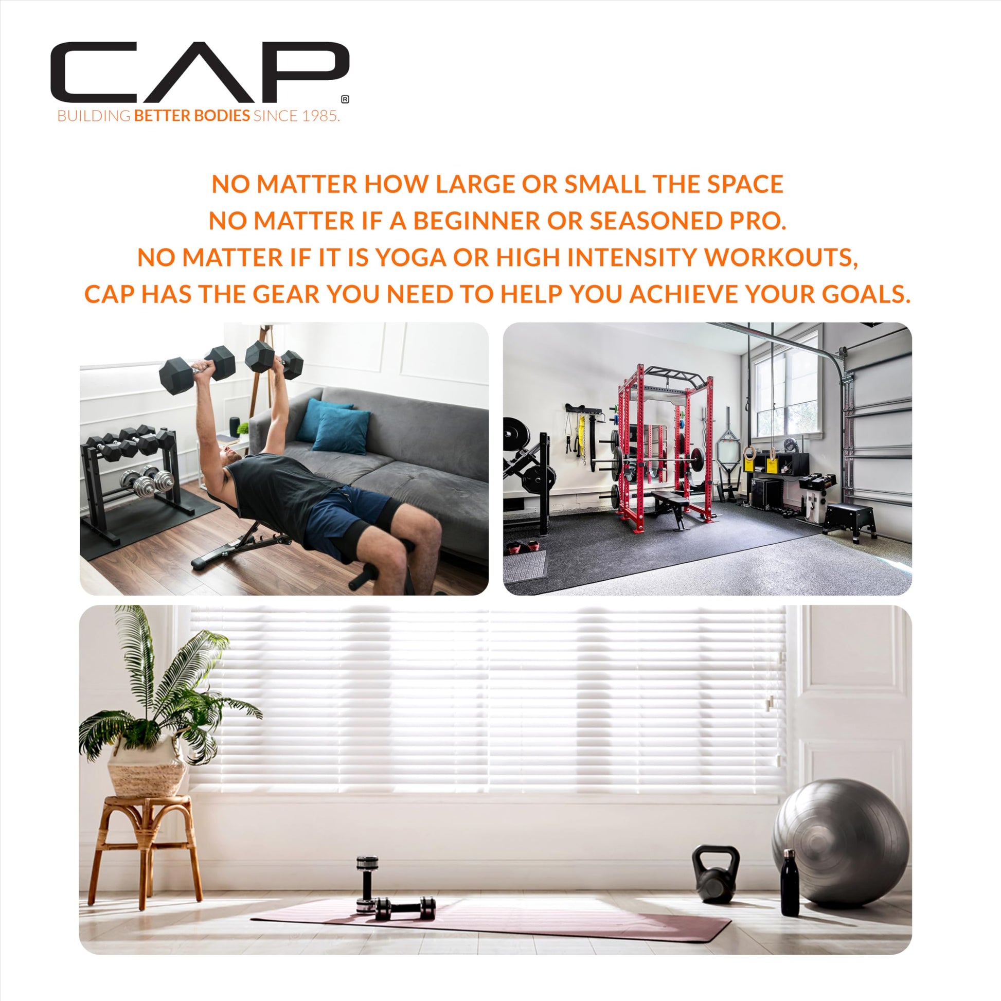 CAP Barbell 15 LB Coated Hex Dumbbell Weight Pair with Black Handle