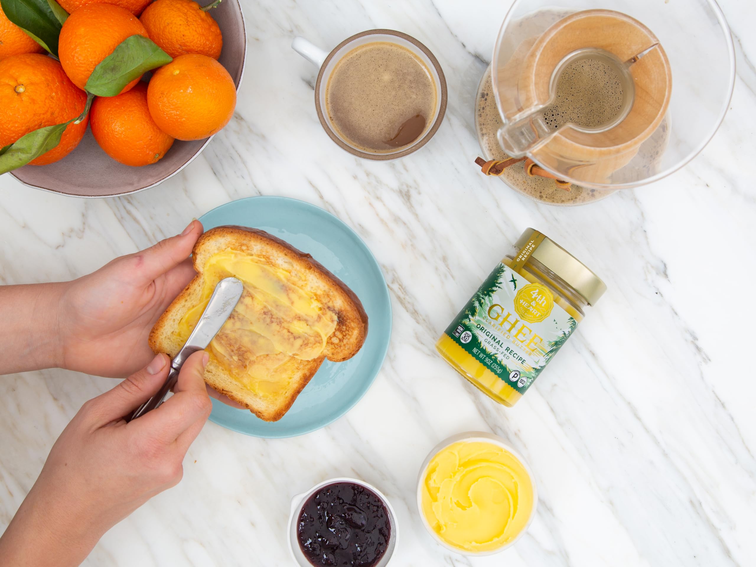 4th & Heart Original Grass-Fed Ghee, Clarified Butter, Keto, Pasture Raised, Lactose and Casein Free, Certified Paleo (9 Ounces)