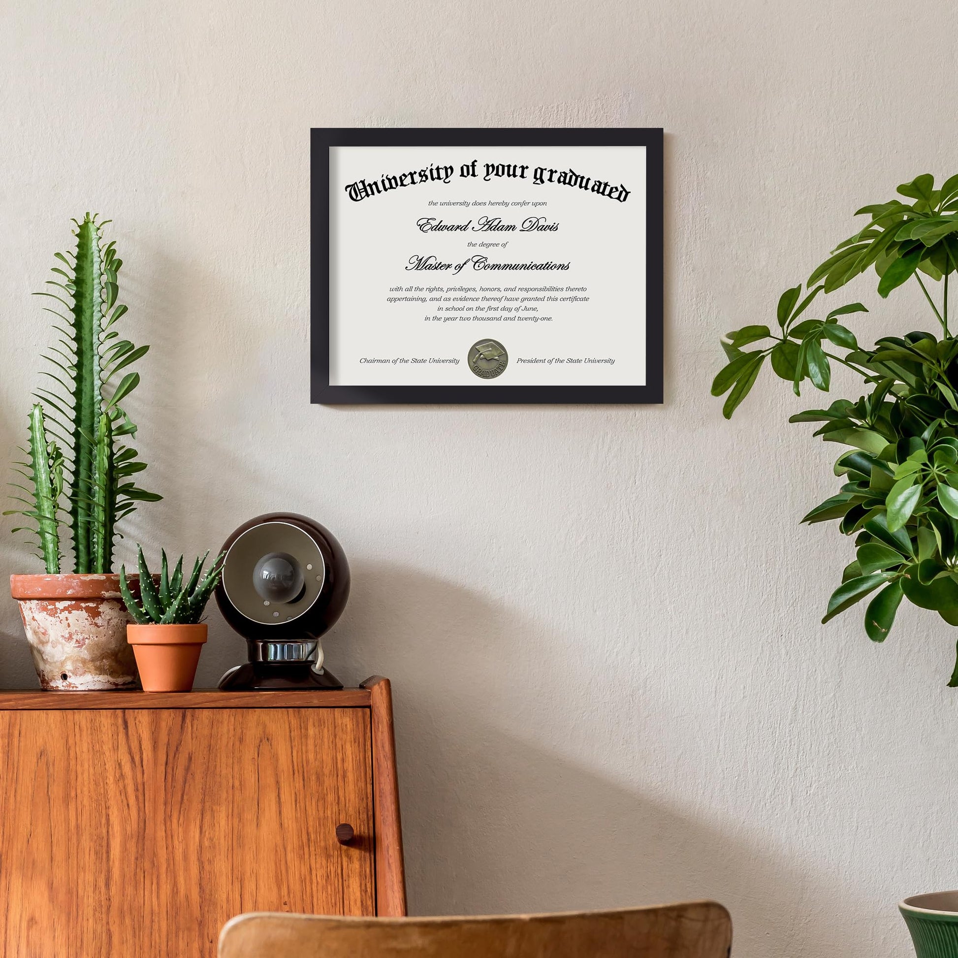 upsimples Certificate Frame with Clear Plexiglass, 8.5 by 11 Picture Diploma Document Degree Frames for Wall and Tabletop, Black, 1 Pack