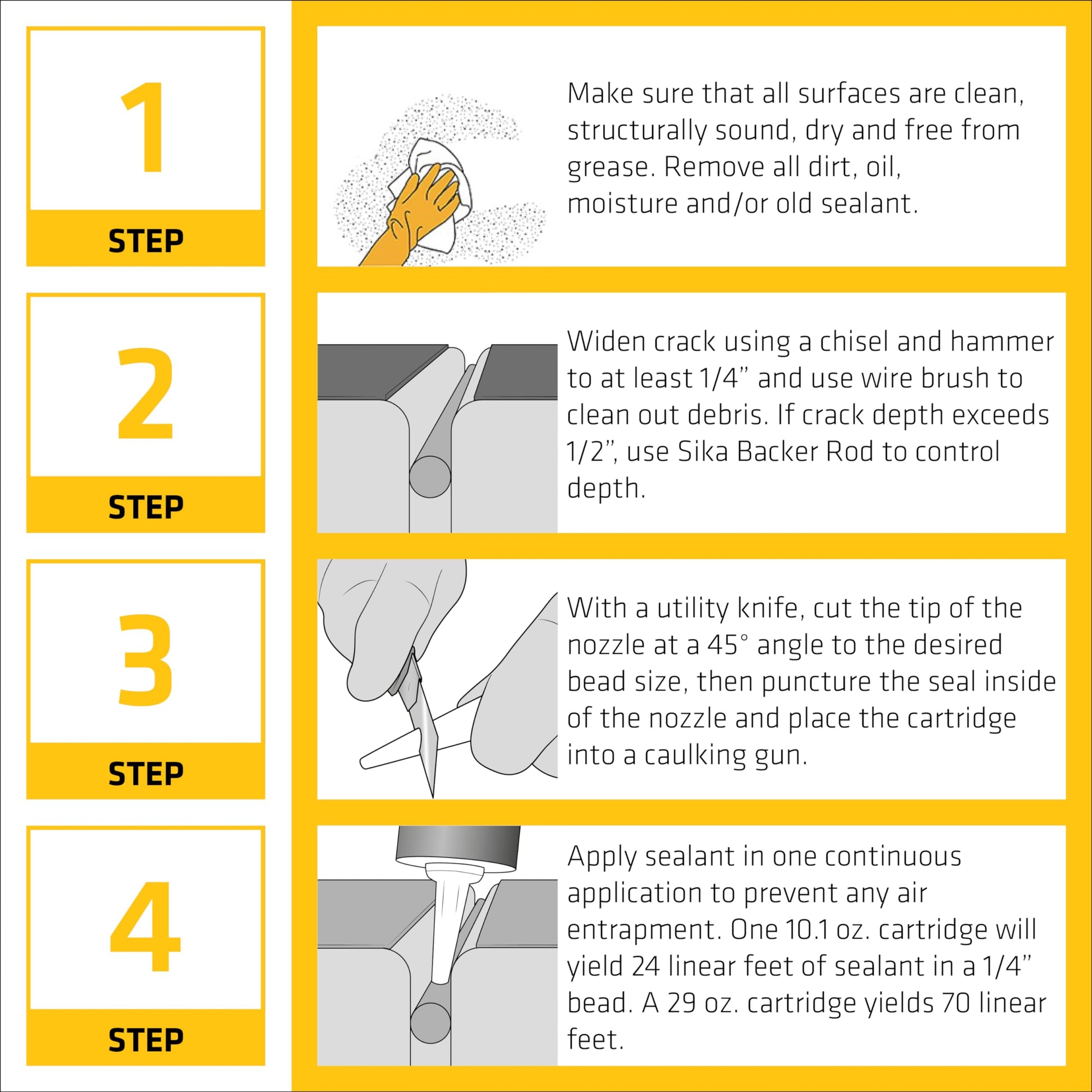 SIKA Sikaflex Self-Leveling Sealant, Gray Polyurethane, Fast Curing, for Concrete Expansion Joints, Waterproof, Paintable, Fills Cracks up to 1.5 in., 10.1 fl. oz Cartridge