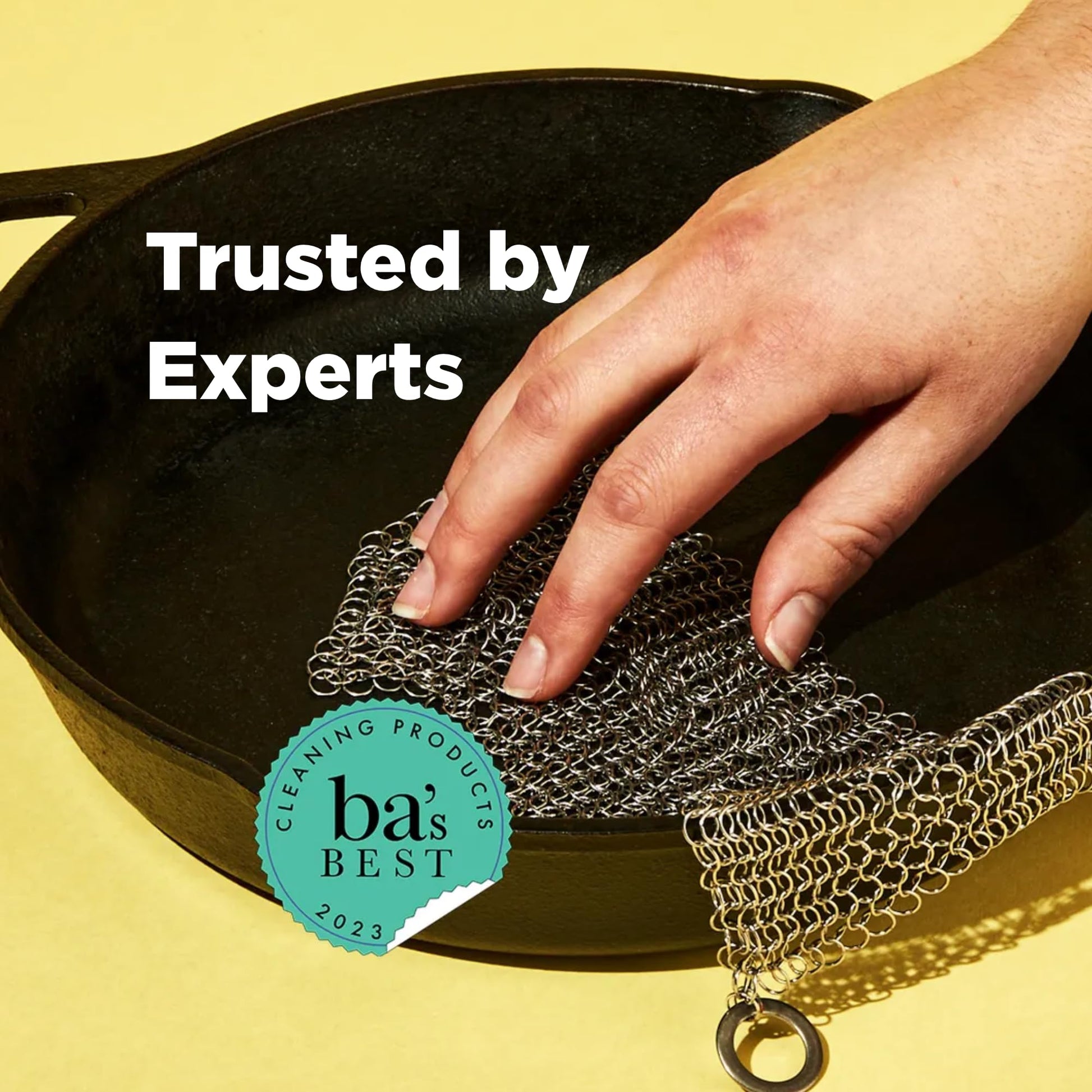 The Ringer - The Original Stainless Steel Cast Iron Cleaner, Patented XL 8x6 Inch Design