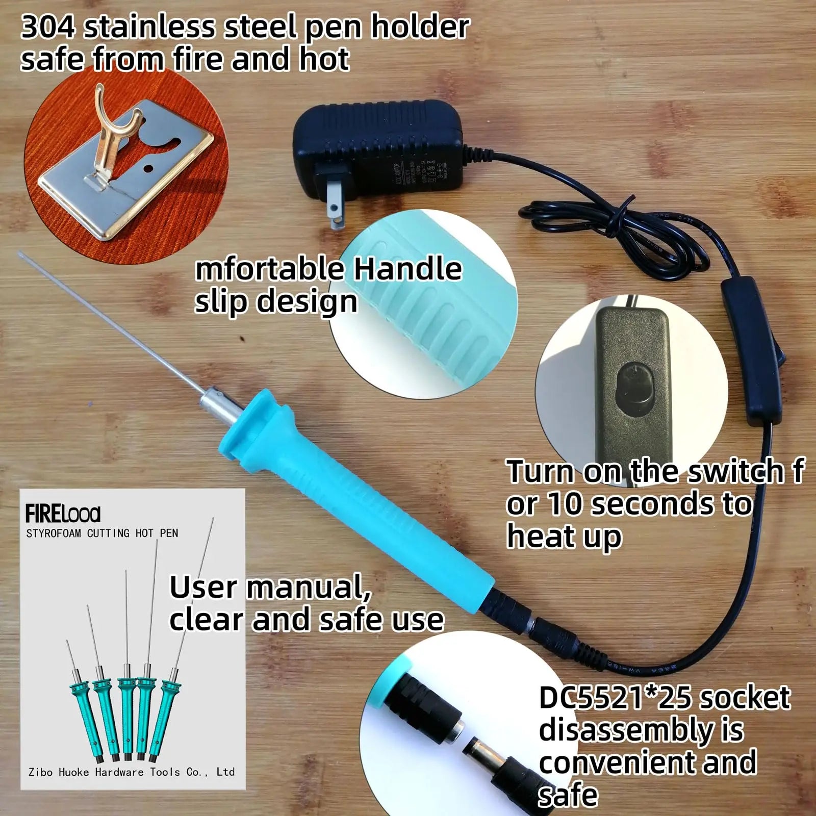 Hot Wire Pen, Electric Hot Wire Cutter Pen 10cm, Styrofoam Cutting Hot Pen Hot Wire Cutting Pen for Amateur DIY Heat Cutting Engraving Pen, Art Making, Foam Carving (blue, 100mm)
