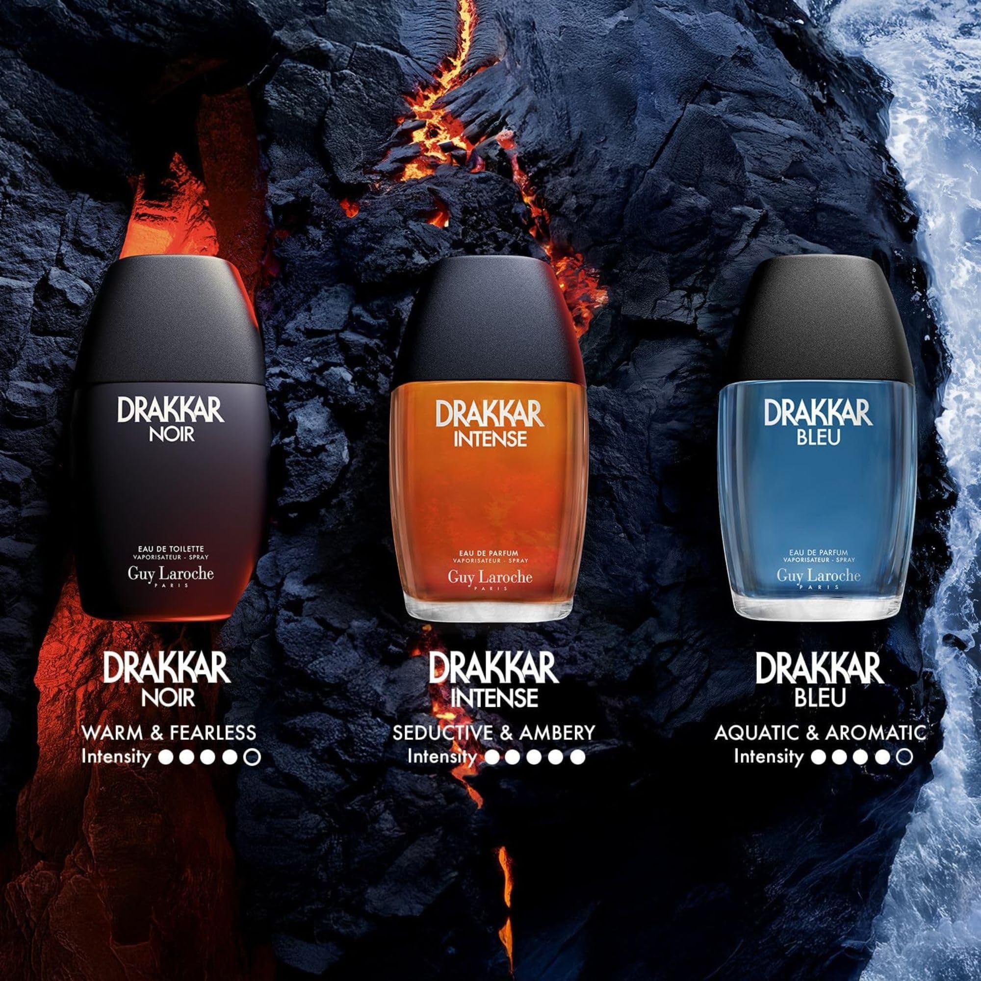 Guy Laroche Drakkar Noir, Iconic Designer Fragrance, Intense & Powerful Eau de Toilette, Fougere Blend & Aromatic Spices, Long Lasting Mens Cologne, Day and Evening Scent, 6.8 Fl. Oz.
