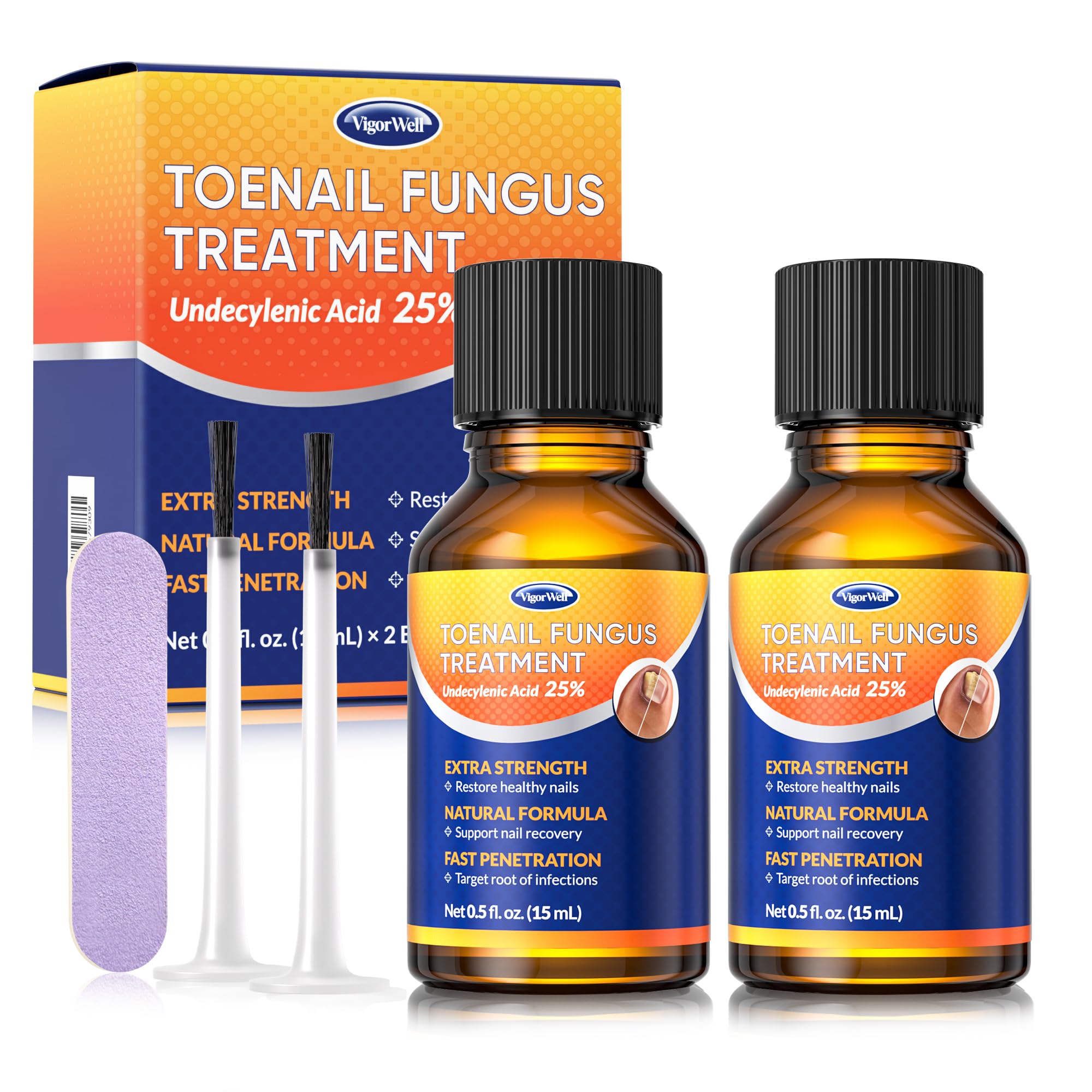 Toenail Fungus Treatment with 25% Undecylenic Acid: Toenail Fungus Treatment Extra Strength for Thick, Yellow and Damaged Nails - Safe and Gentle for Nails Care