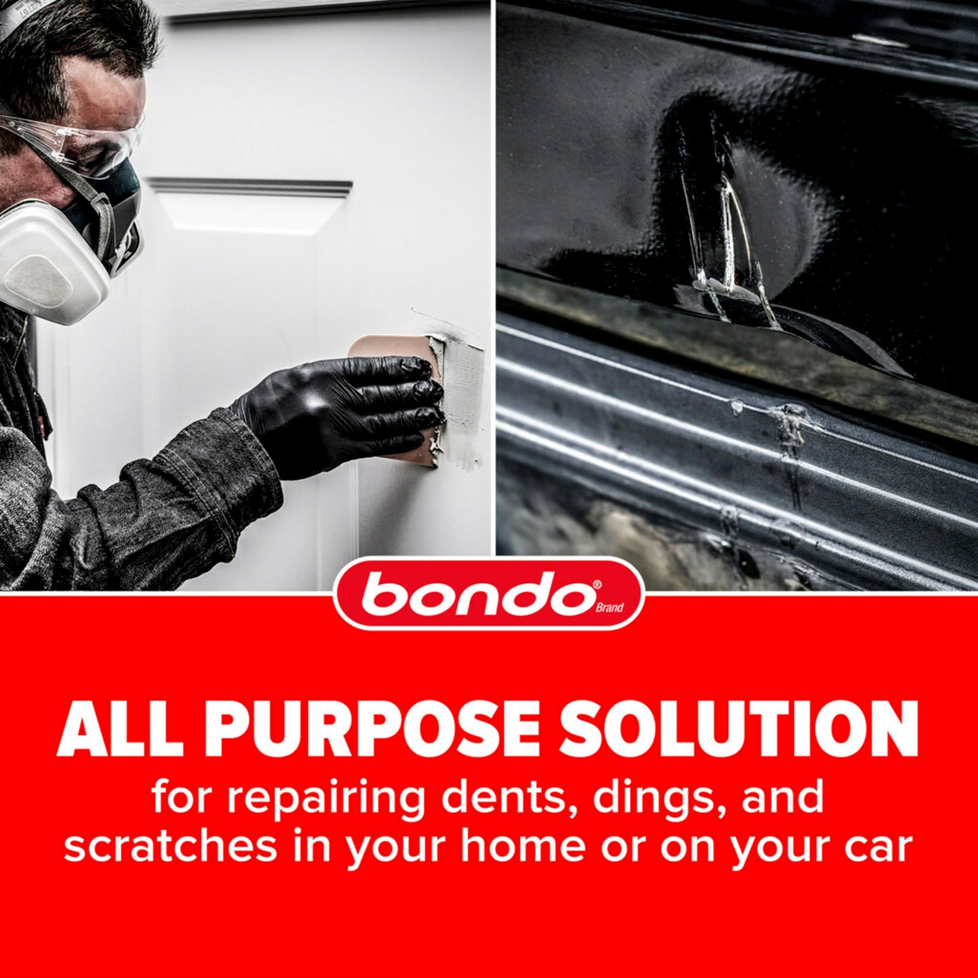 Bondo Body Filler, Original Formula for Fast, Easy Repair & Restoration for Your Vehicle, 00262, Filler 1.57 lb and Hardener 0.75 oz, 1 Can (OR-QT-ES)