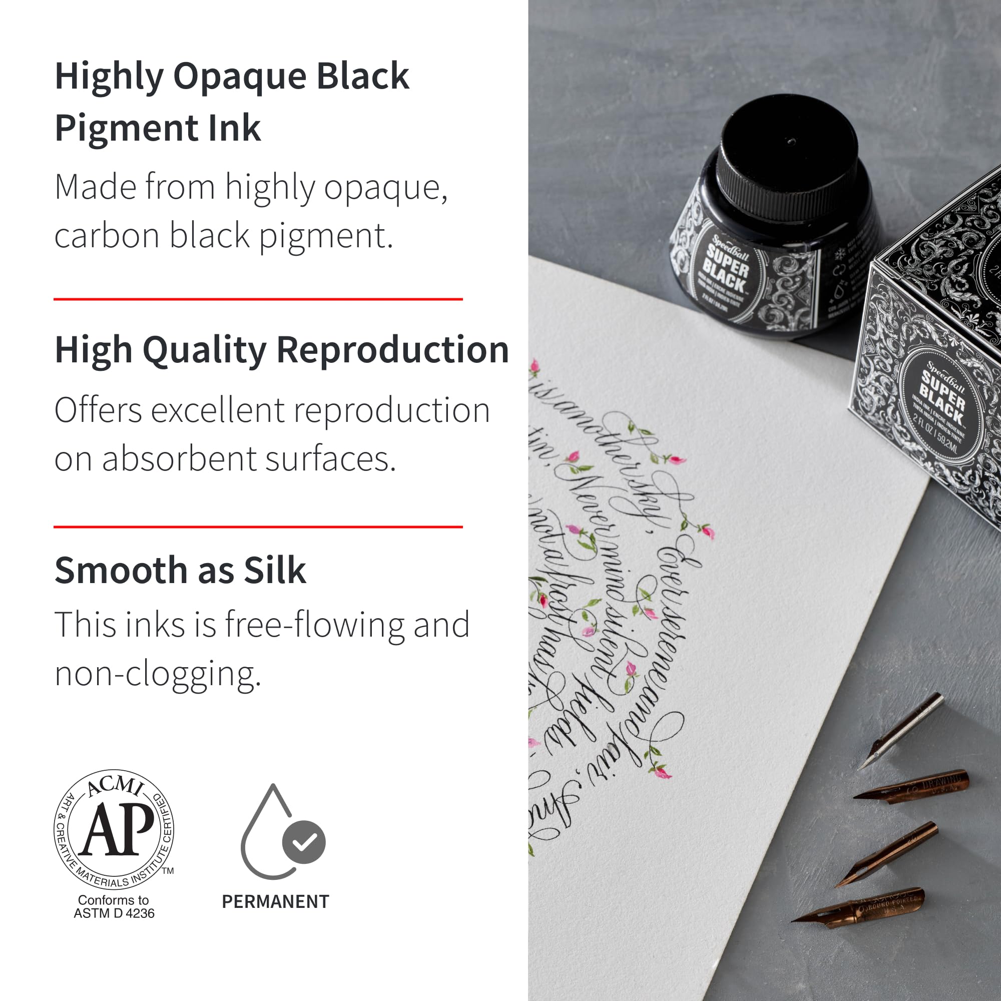 Speedball Super Black India Ink, 2-Ounce