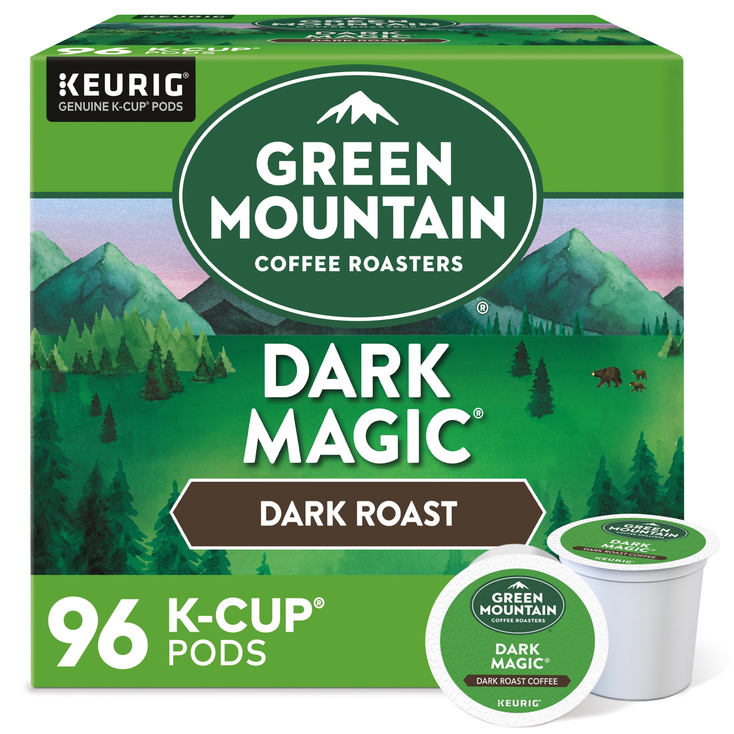 Green Mountain Coffee Roasters Dark Magic Kaffee, Keurig Einzelportions-K-Cup-Pads, dunkle Röstung, 96 Stück