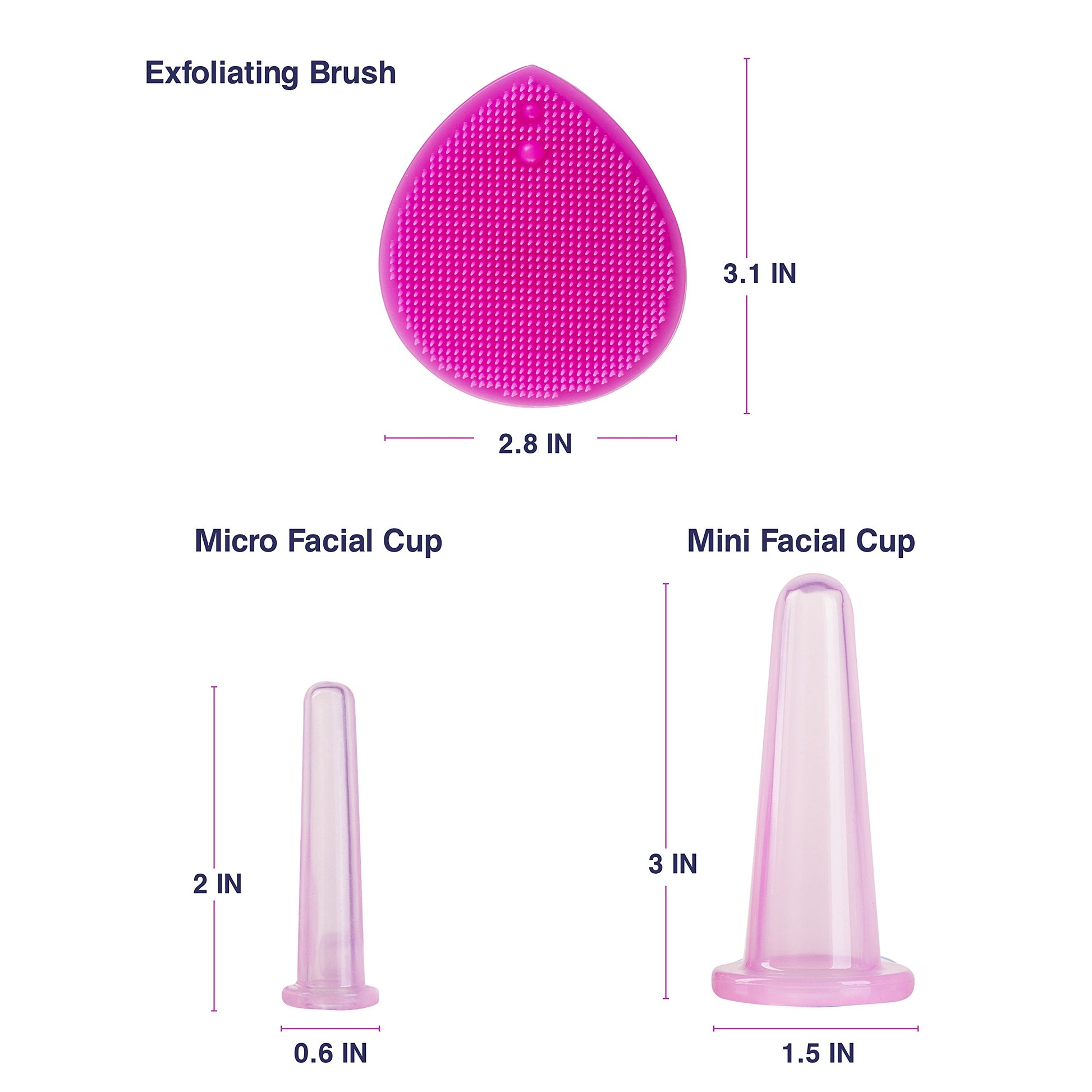 Cupping Therapy Sets - Face Cupping Set - Double Chin Reducer - Facial Cupping System - Silicone Massage Cups - Cupping for Cellulite Kit - Ideal to Shape your Cheeks and Chin - by Sandine (Pink)