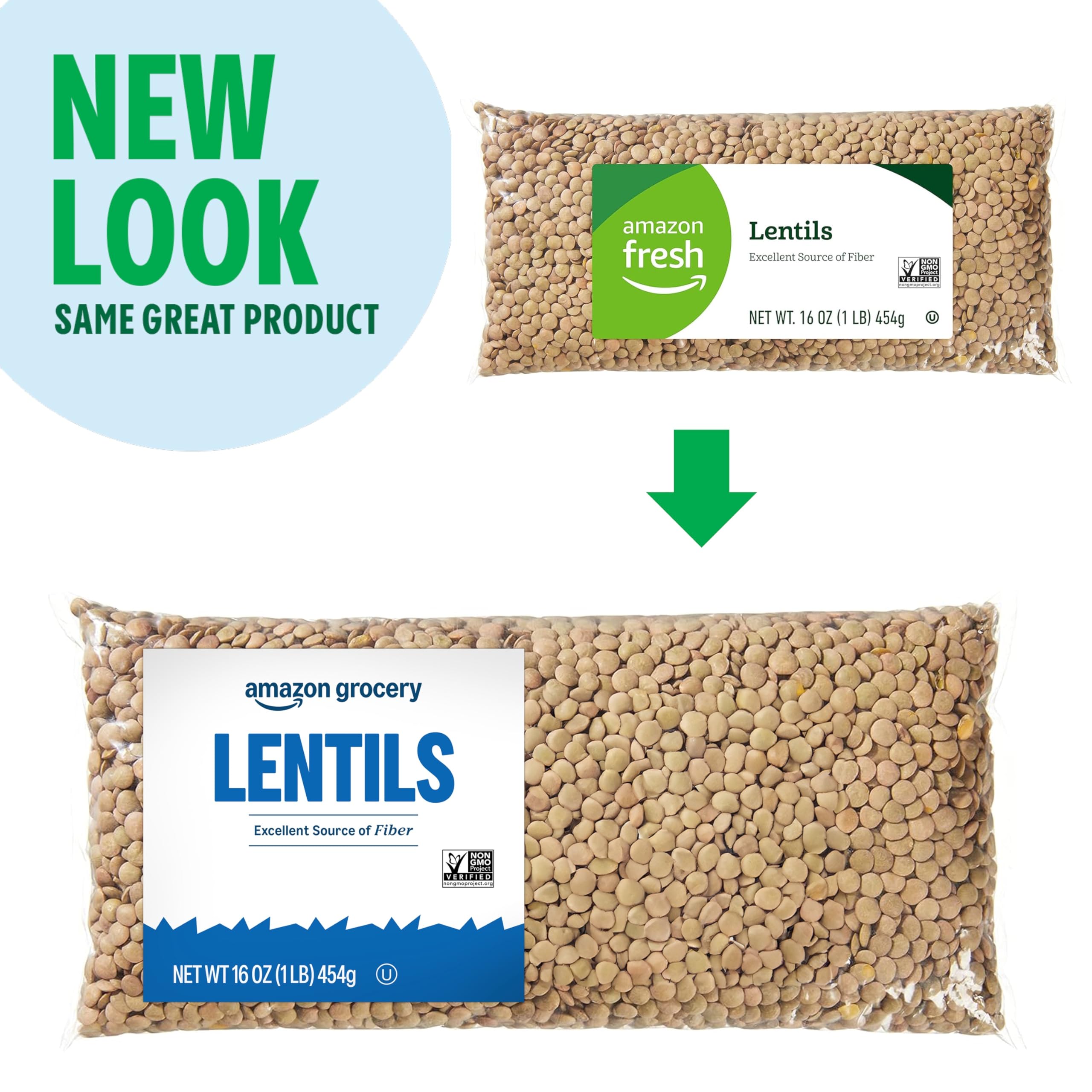 Amazon Grocery, Lentils, 16 Oz (Previously Amazon Fresh, Packaging May Vary)