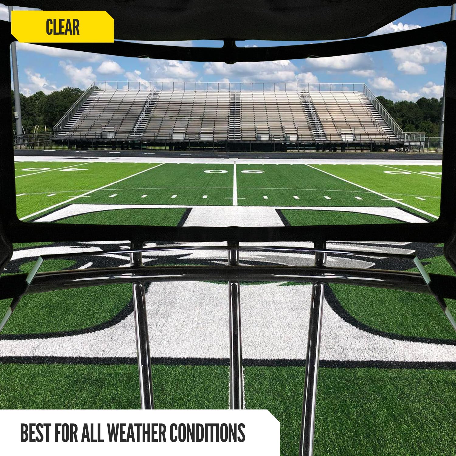 Nxtrnd VZR3 Football Visor, Curved Lens Technology, Fits Adult & Youth Football Helmets (Clear)