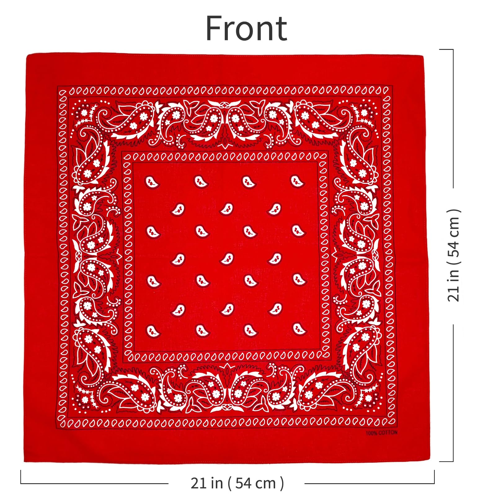 APIGANIZ 100% Cotton Bandanas, 21 x 21 inches, Set of 6 (Basic - Dark Colors)