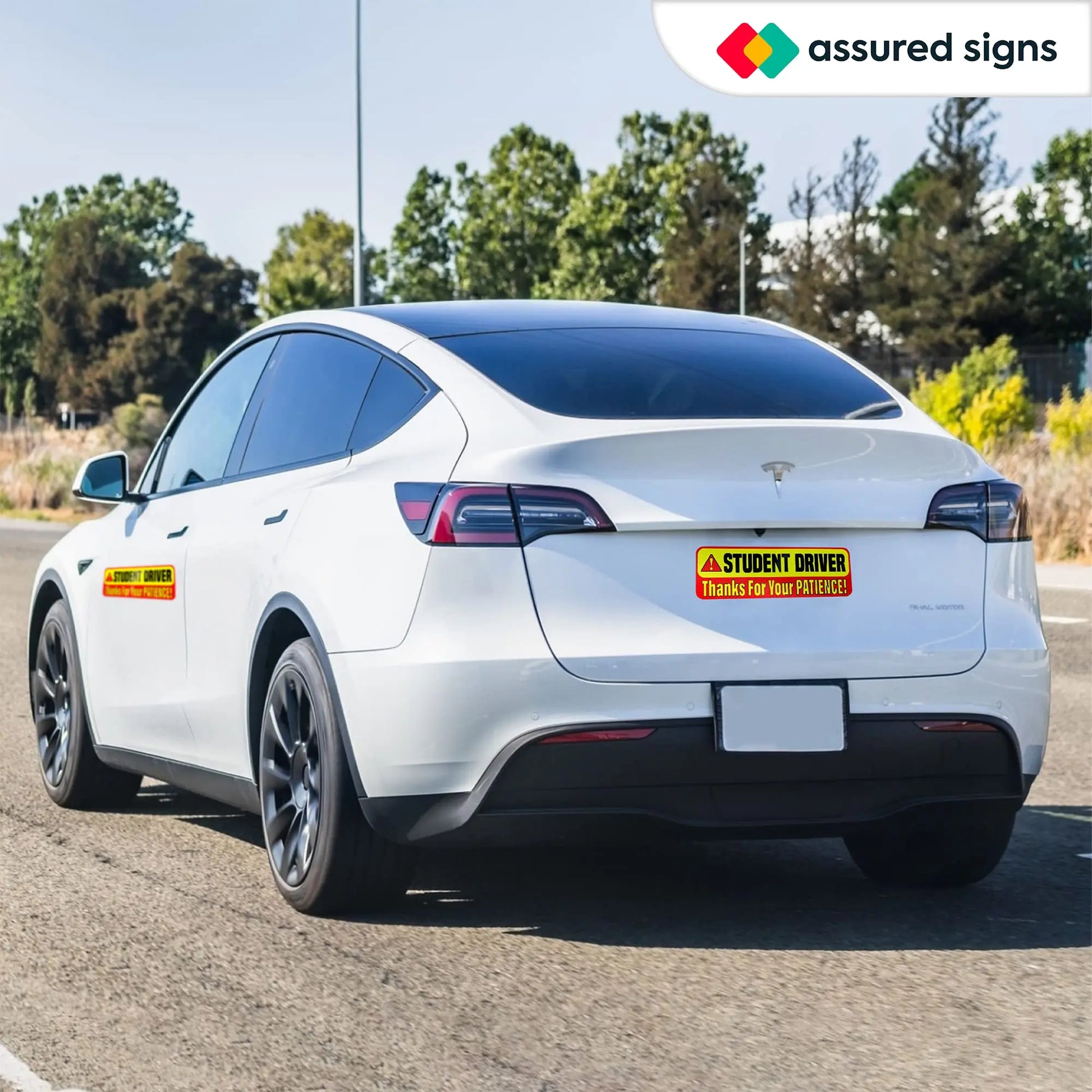 Student Driver Magnet for Car - Extra Strong Hold - 9.72" by 3.24" - 3 Pack - Essential Magnetic New Driver Sticker Signs - Remind Others to Please Be Patient - Bright & Reflective Sign for Rookies