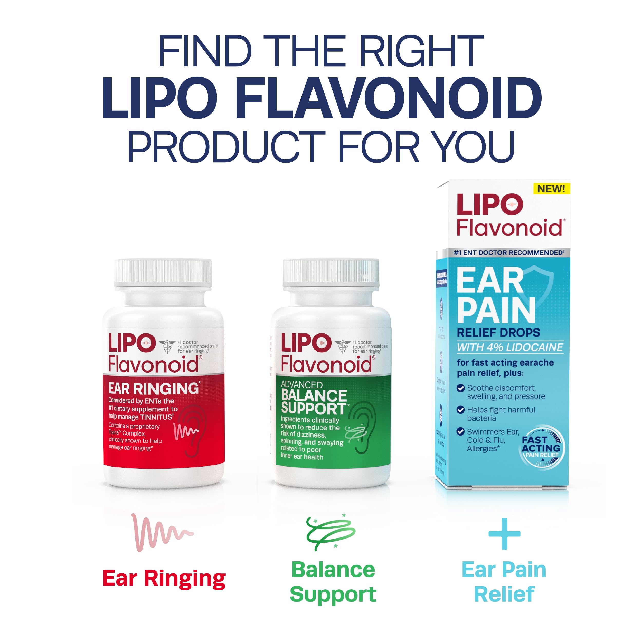 Lipo-Flavonoid Plus Tinnitus Relief - Doctor-Recommended for Ringing Ears - Clinically-Proven Lemon Bioflavonoid Complex with Vitamins C, B1, B2, B6, B12, & Calcium - 100 Caplets